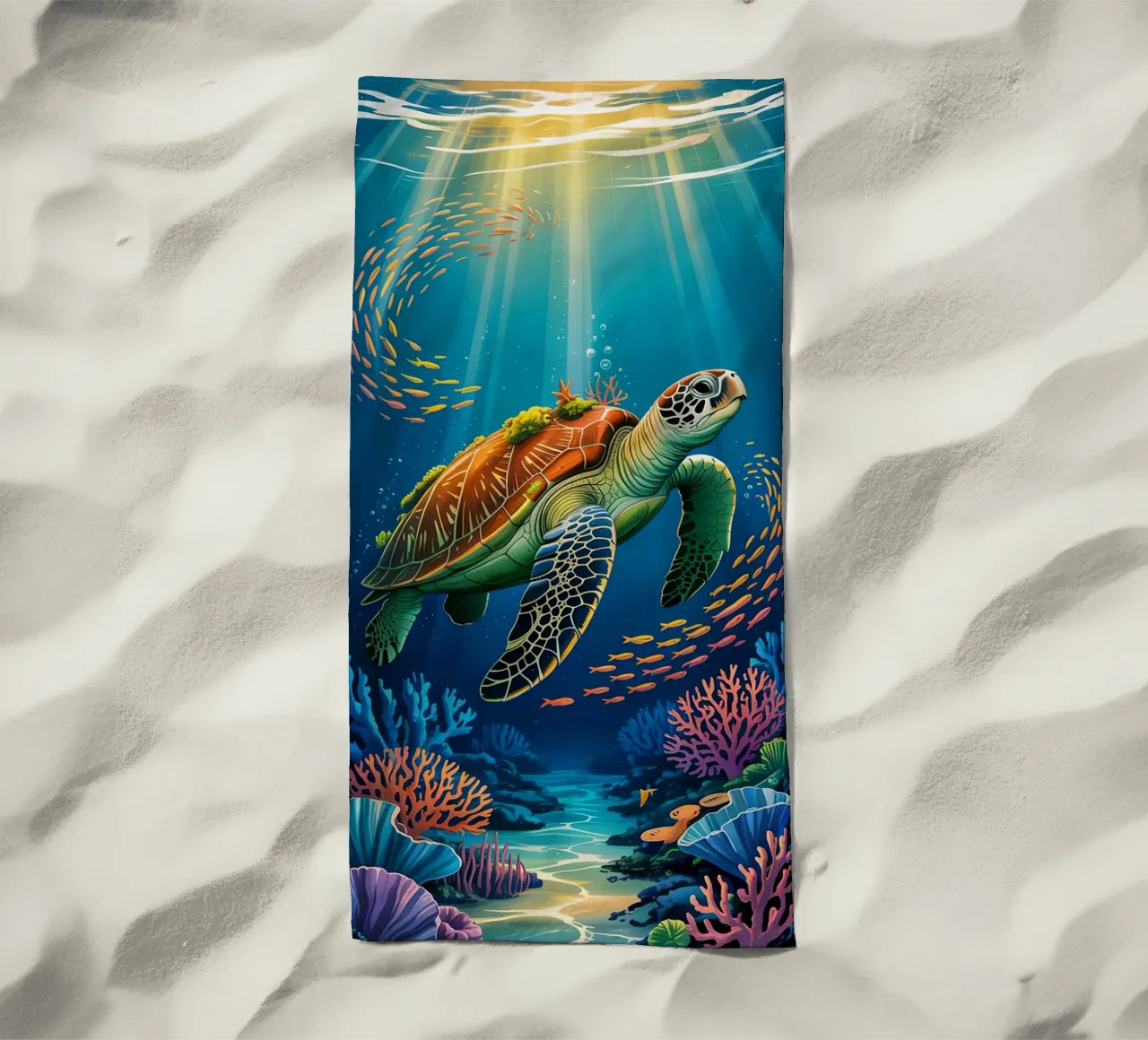 Turtle in a Beautiful Sea telo mare da Jeff Studio