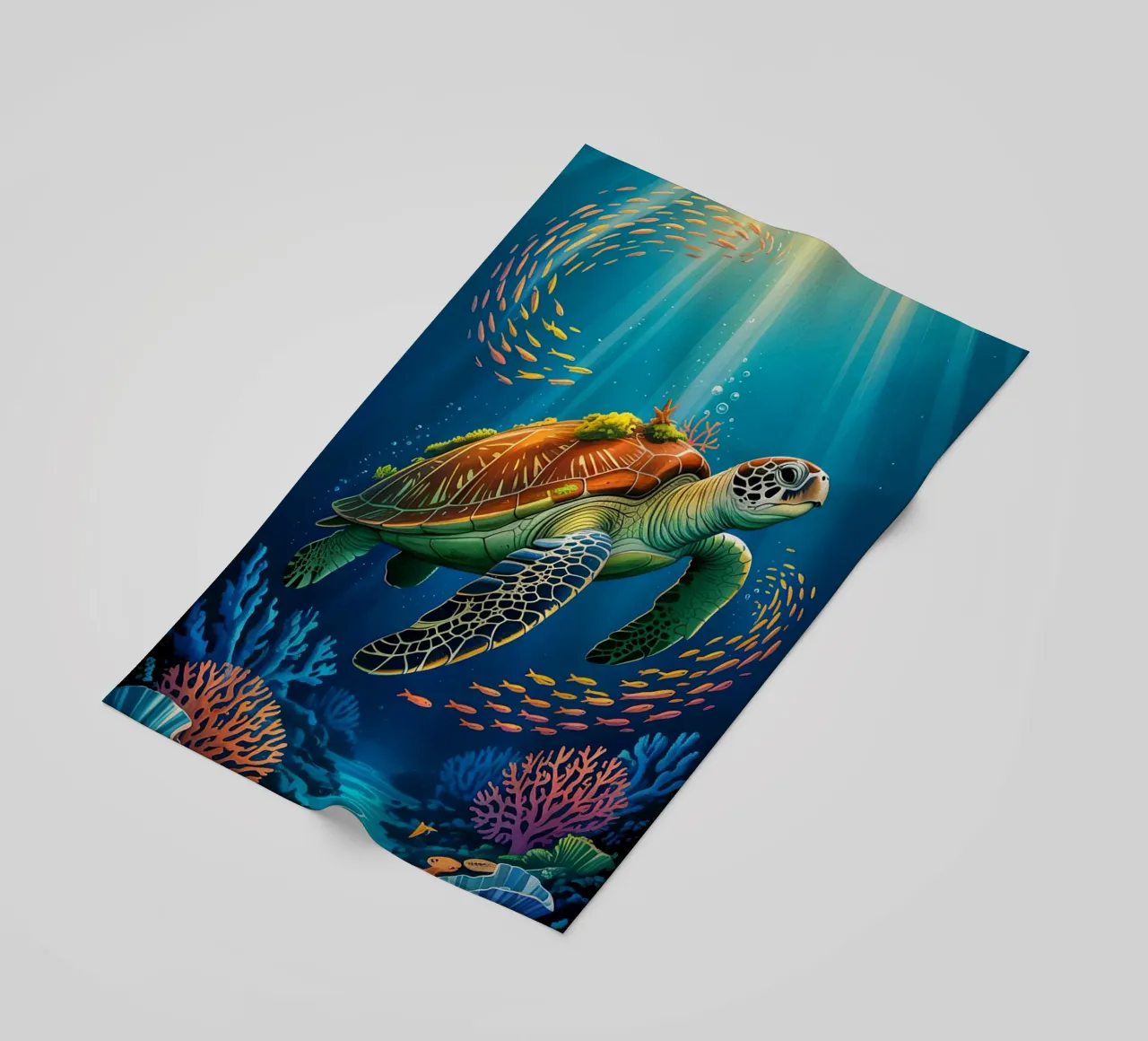 Turtle in a Beautiful Sea telo mare da Jeff Studio