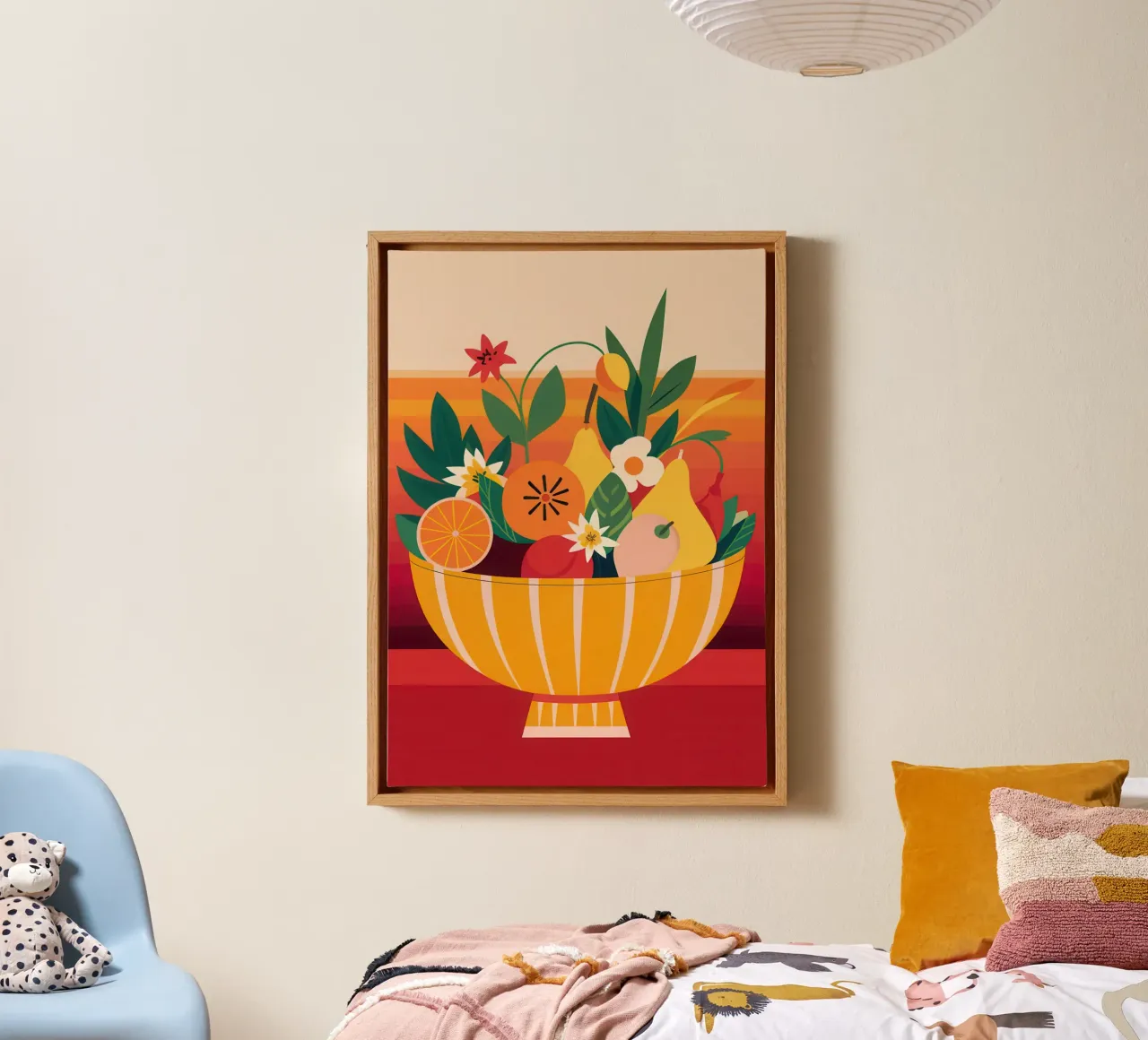 Zonovergoten Citrus Bowl canvas met Baklijst van Luna Aura
