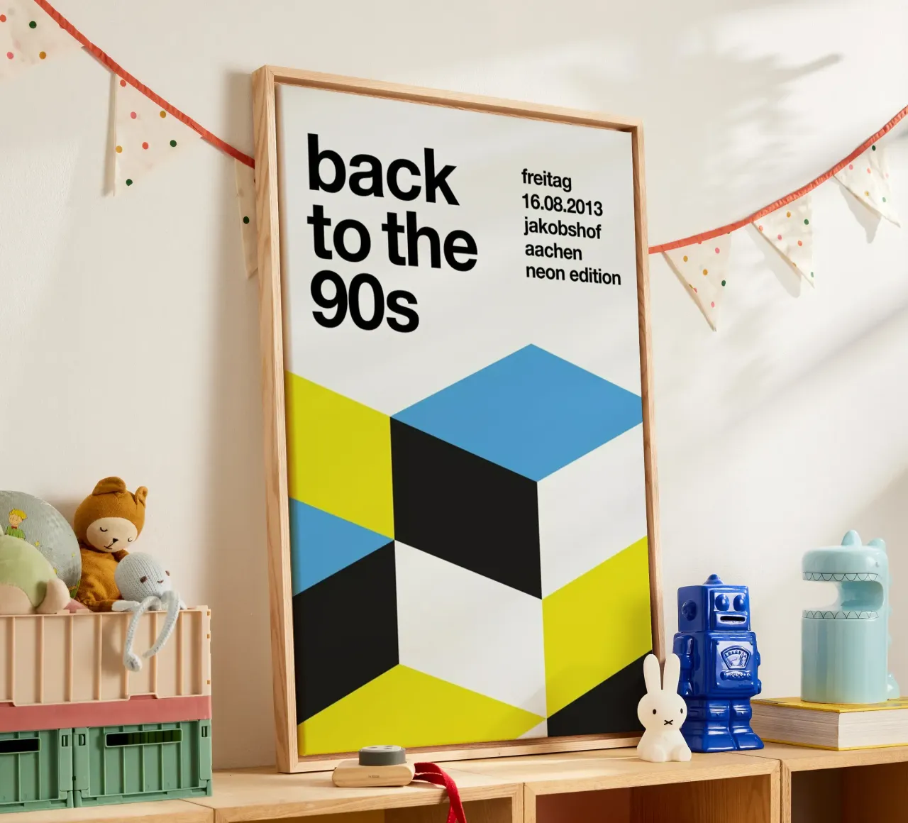 Back To The 90s tela con Cornice a cassetta da Stephan Kochs