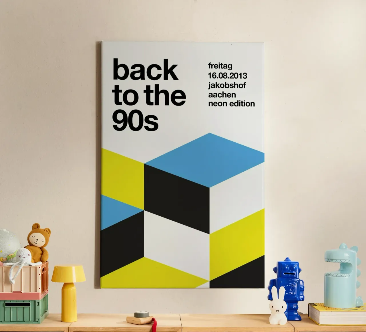 Back To The 90s tela con Cornice a cassetta da Stephan Kochs