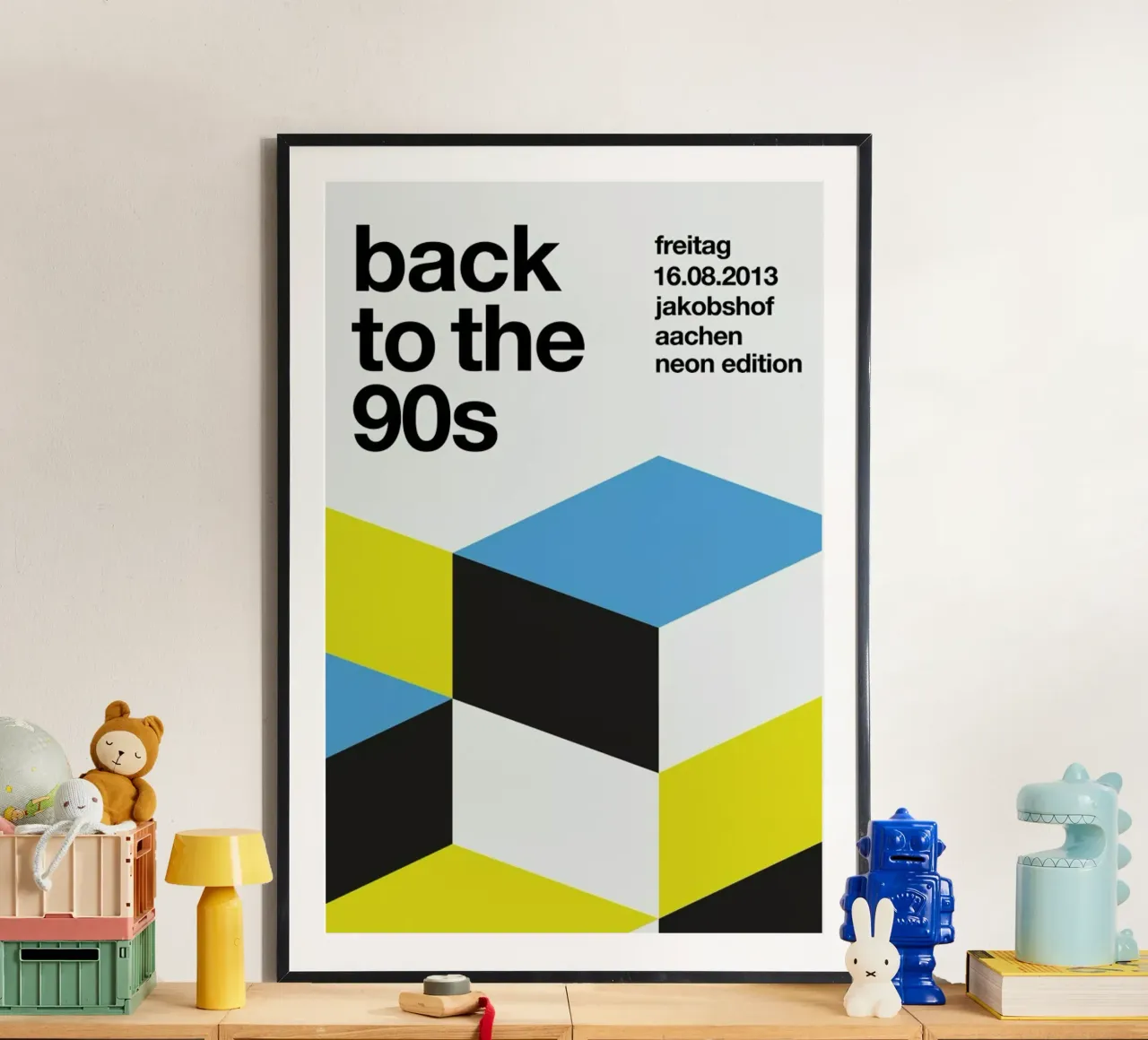 Back To The 90s poster con telaio in alluminio da Stephan Kochs