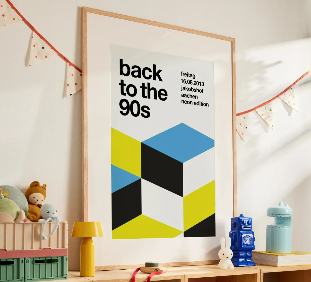 Back To The 90s poster con telaio in alluminio da Stephan Kochs