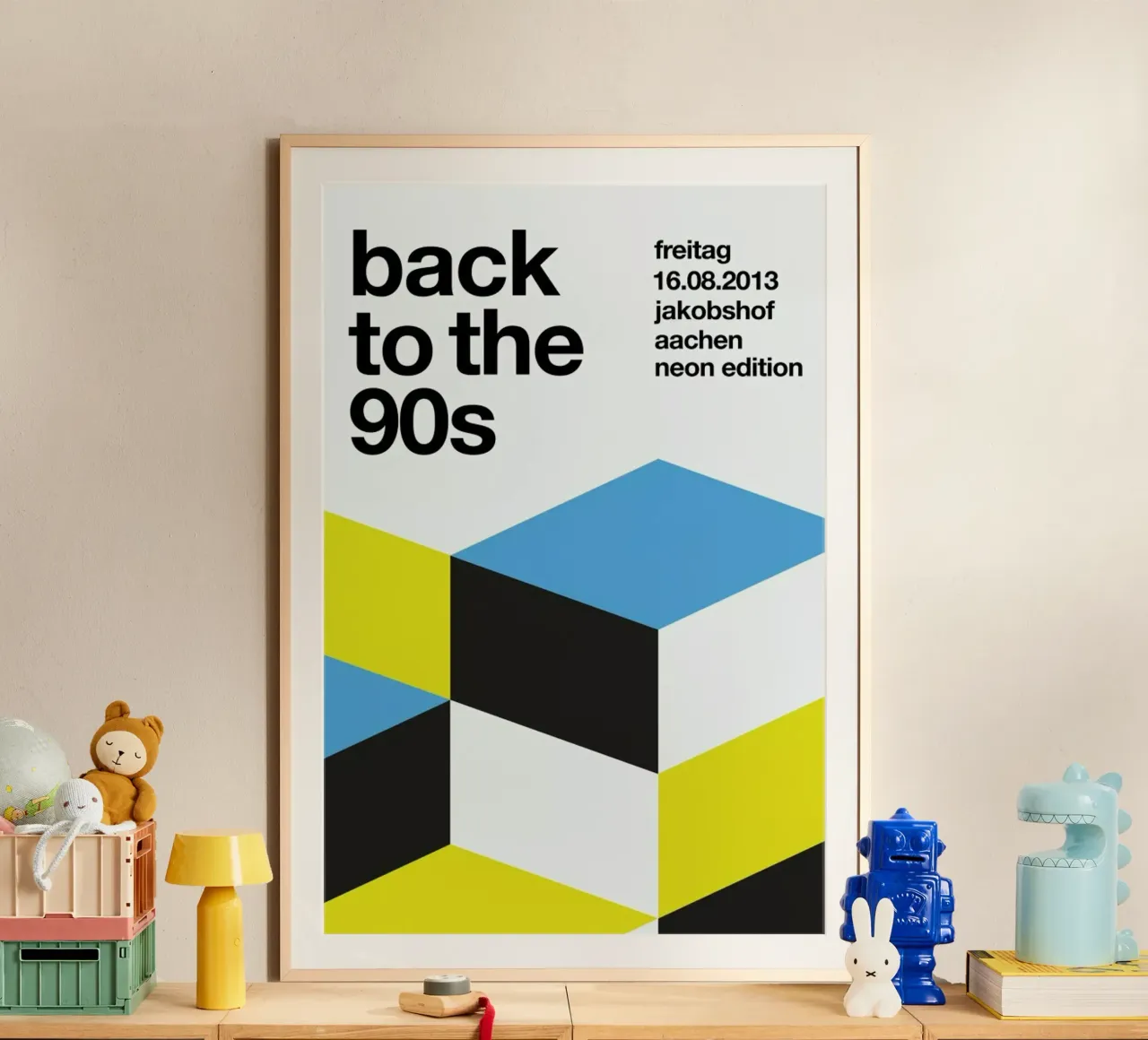 Back To The 90s poster con telaio in alluminio da Stephan Kochs