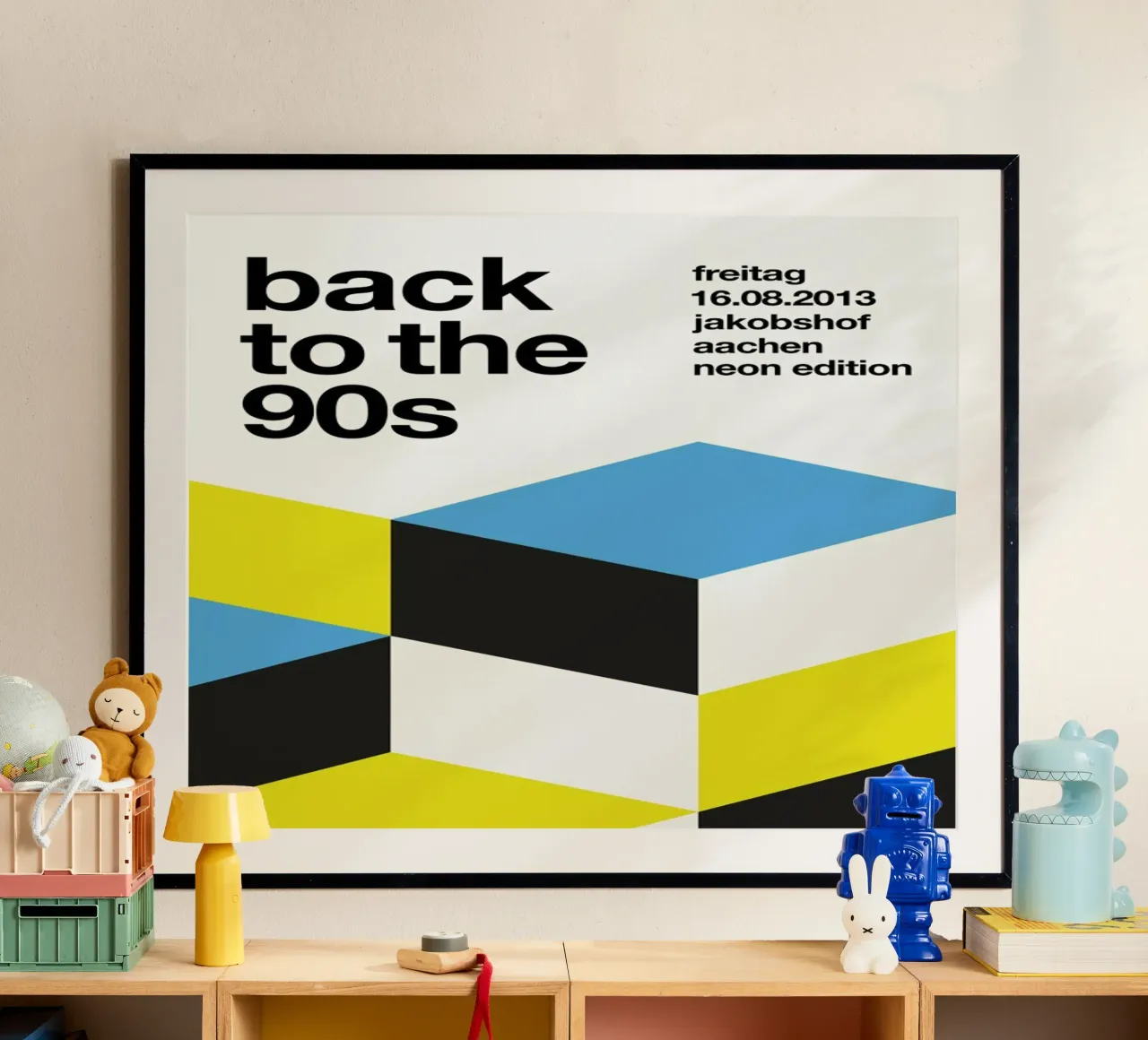 Back To The 90s poster con telaio in alluminio da Stephan Kochs