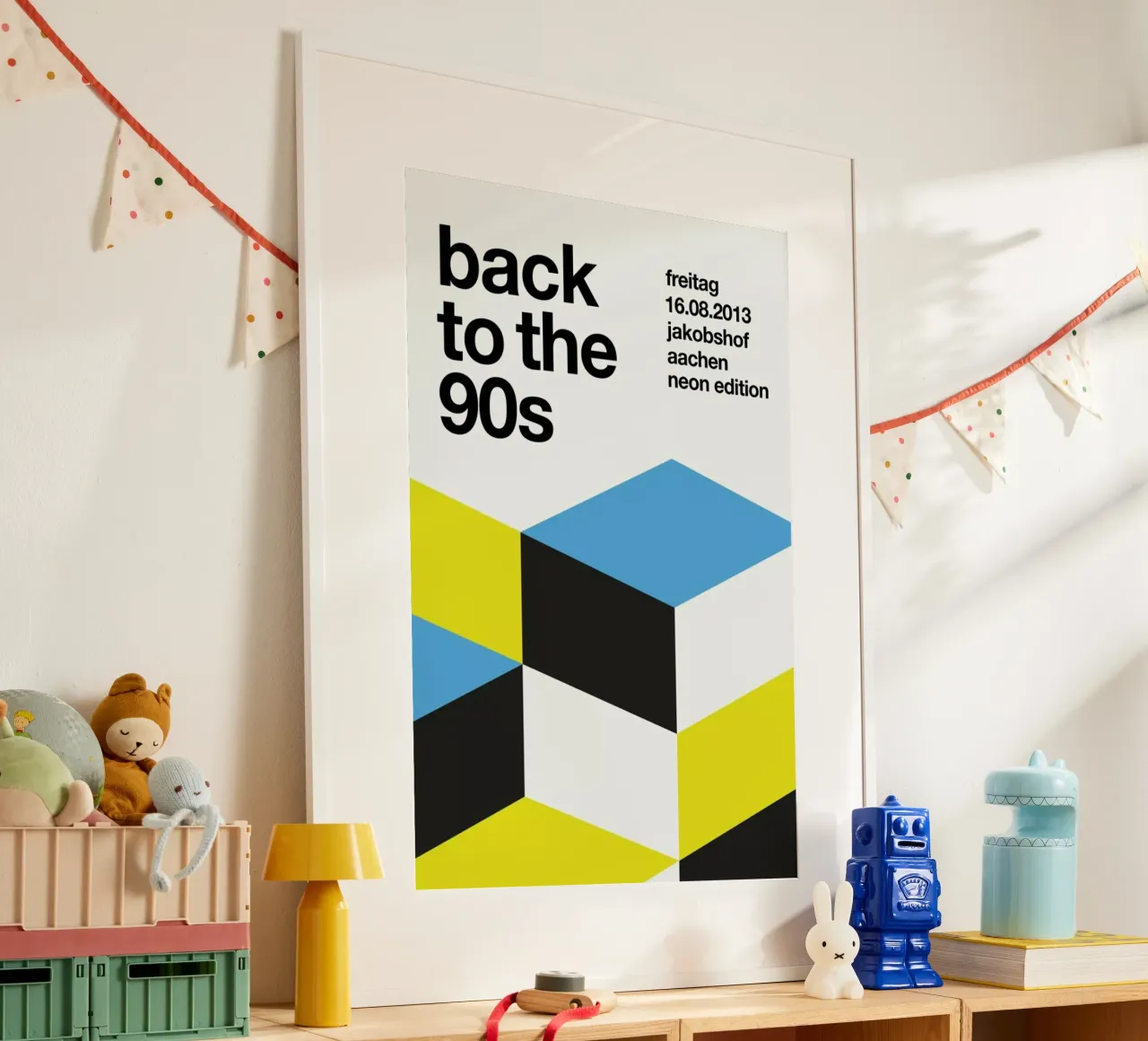 Back To The 90s poster con telaio in alluminio da Stephan Kochs