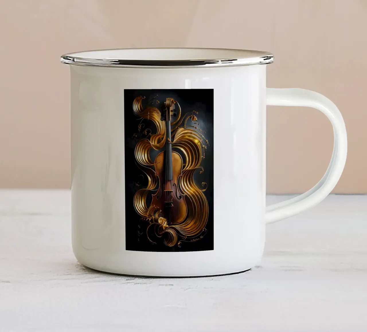 Beautiful Violin tazza in smalto da Jeff Studio