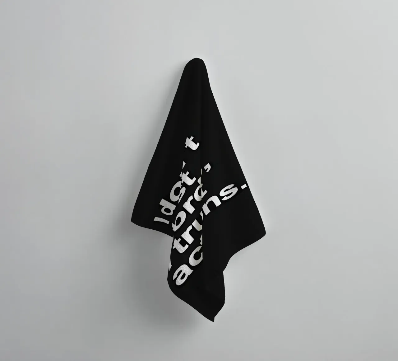 "| don't trust words, trust actions." asciugamano da bagno da Type & Tape