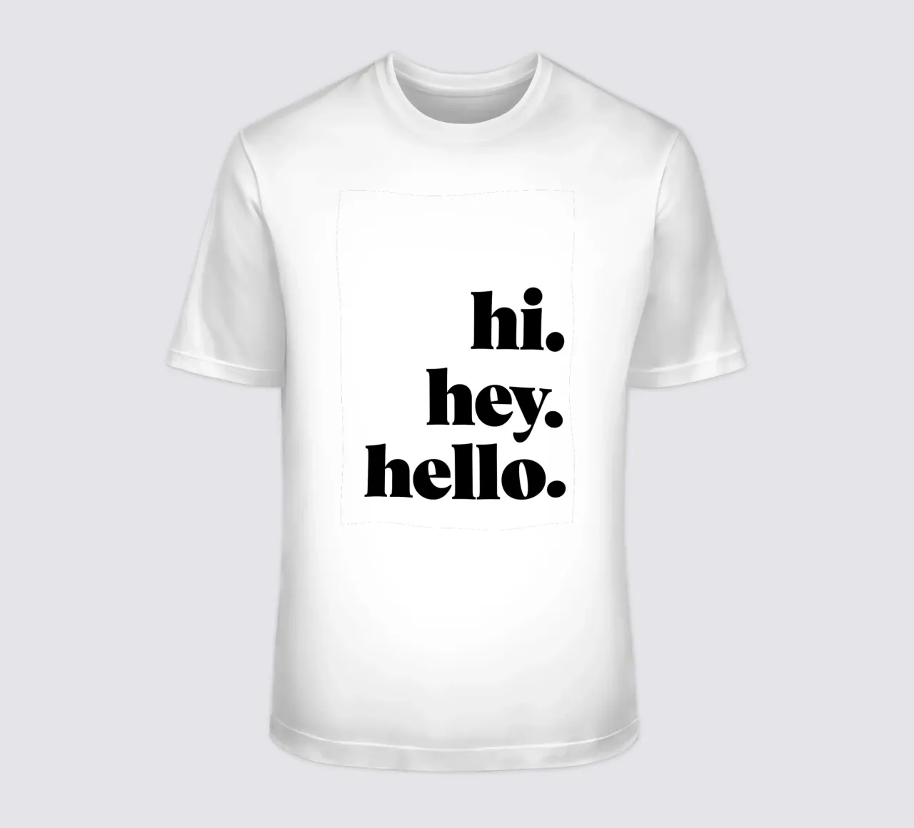 "hi. hey. hello." t-shirt da Type & Tape