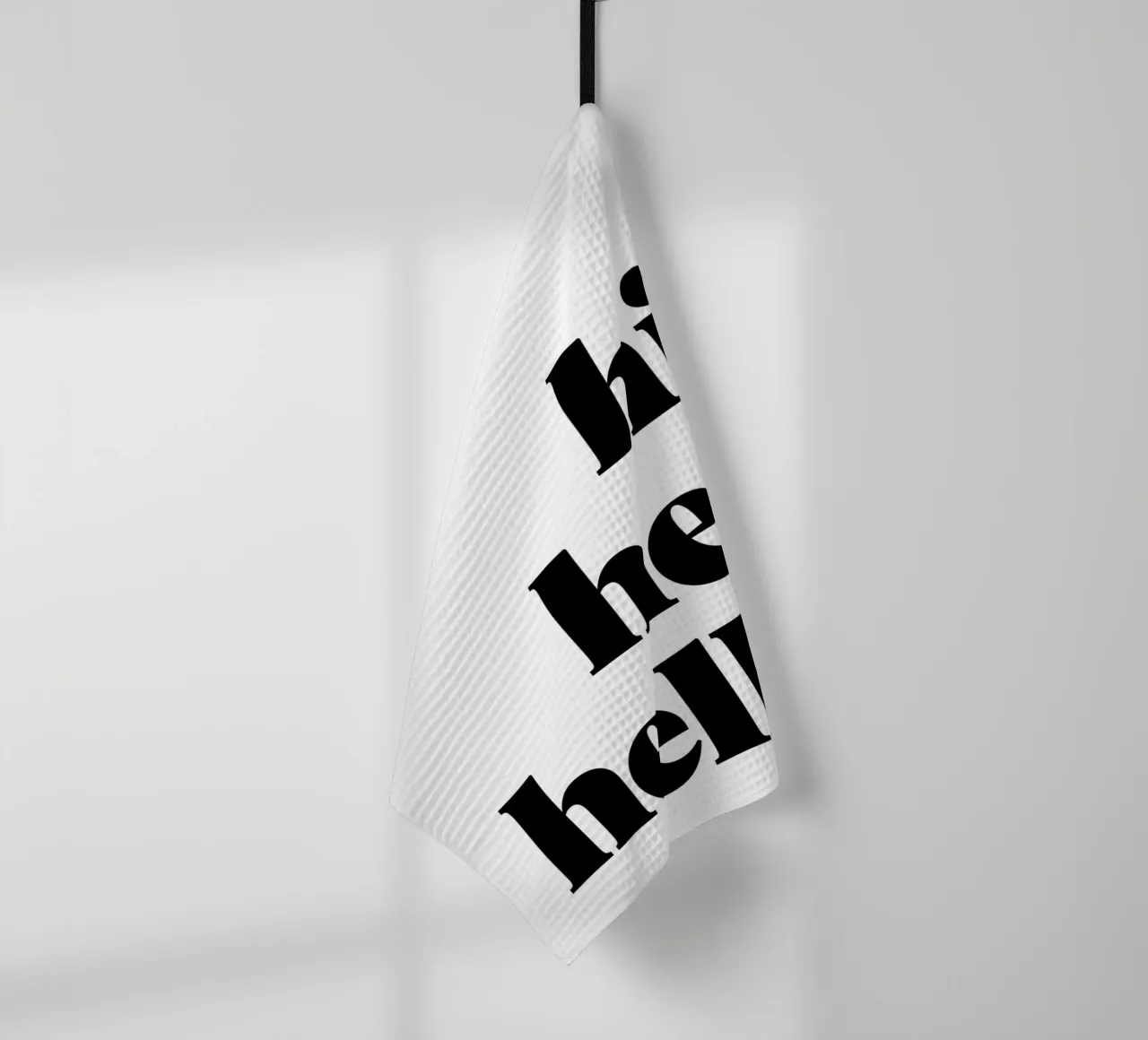"hi. hey. hello." canovaccio da cucina da Type & Tape