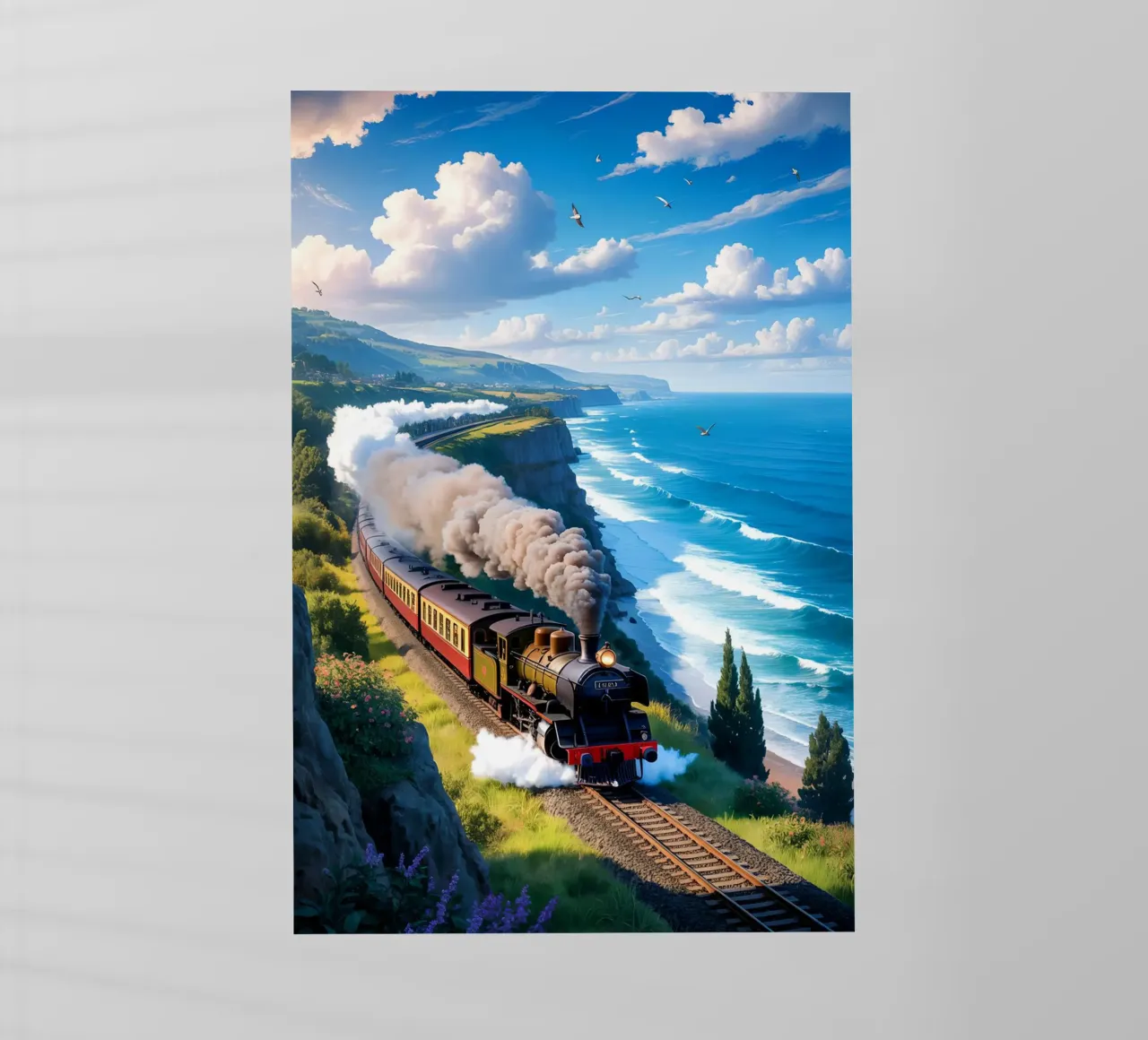 Old Train With Sea View pellicola backlit da Jeff Studio