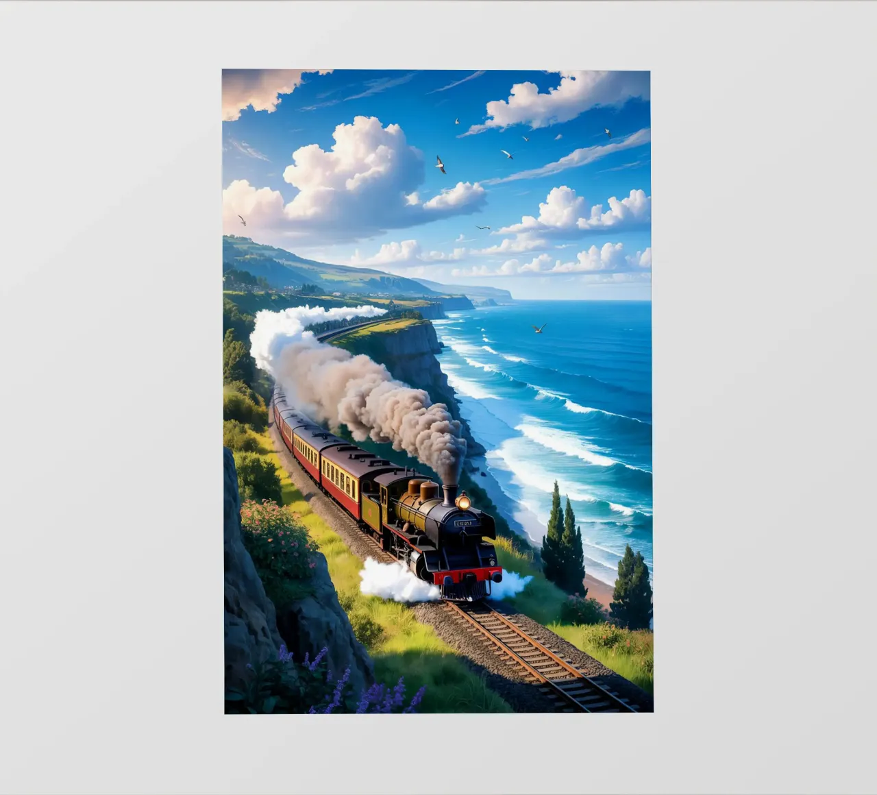 Old Train With Sea View pellicola backlit da Jeff Studio