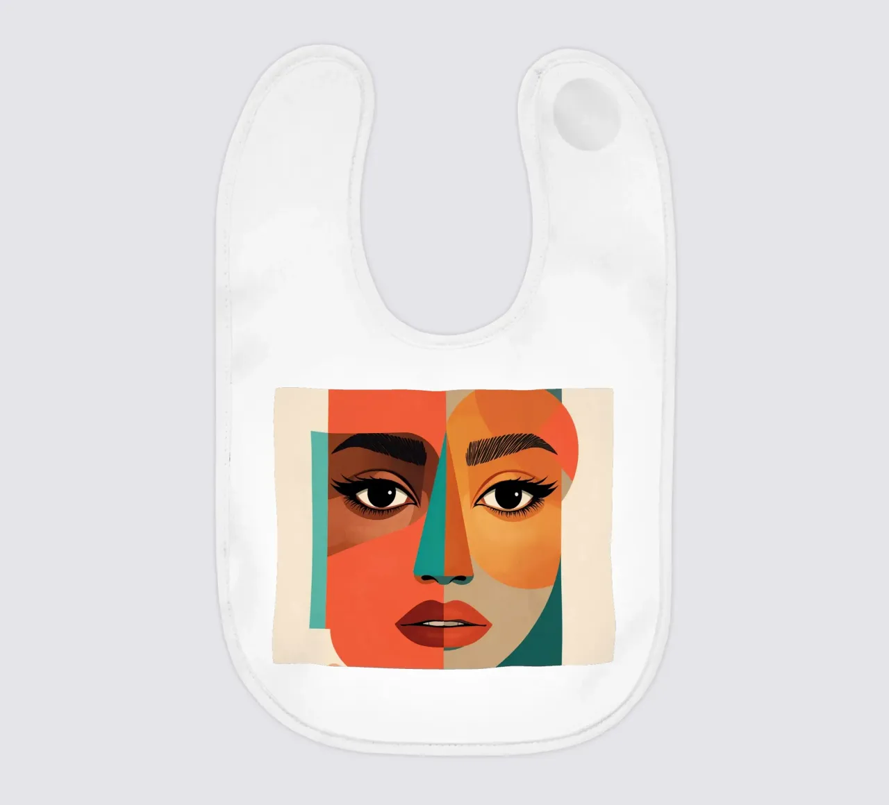 Geometric Abstract Portrait of Woman with Angular Shapes baby bib by DesignDoodle