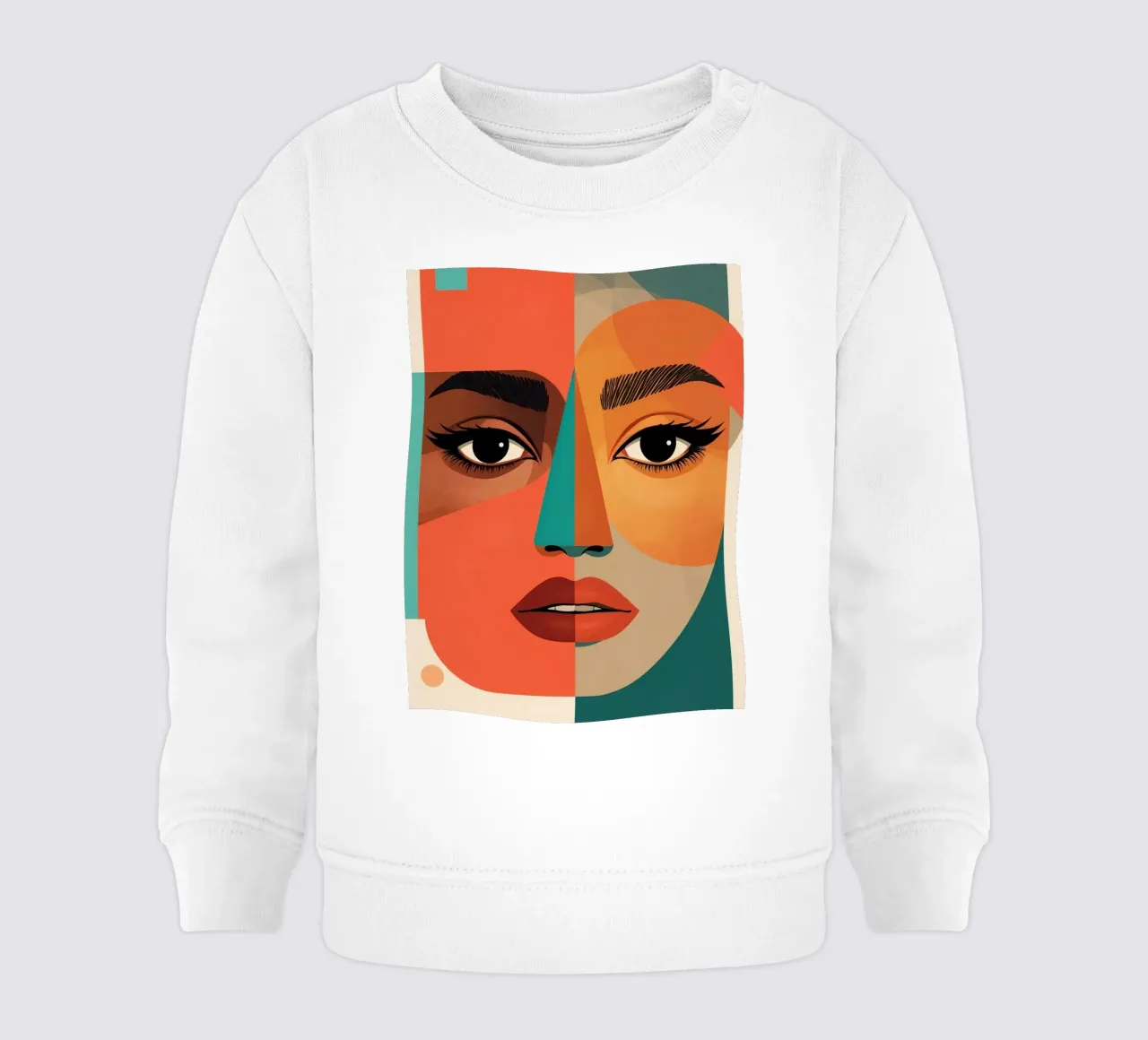 Geometric Abstract Portrait of Woman with Angular Shapes baby sweatshirt by DesignDoodle