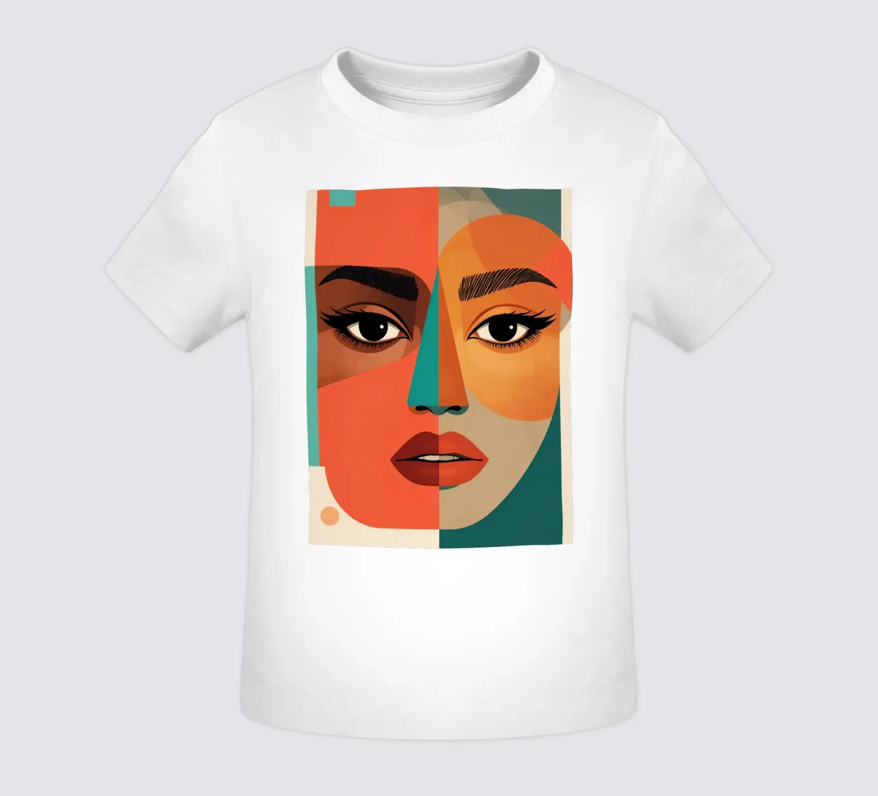 Geometric Abstract Portrait of Woman with Angular Shapes baby t-shirt by DesignDoodle