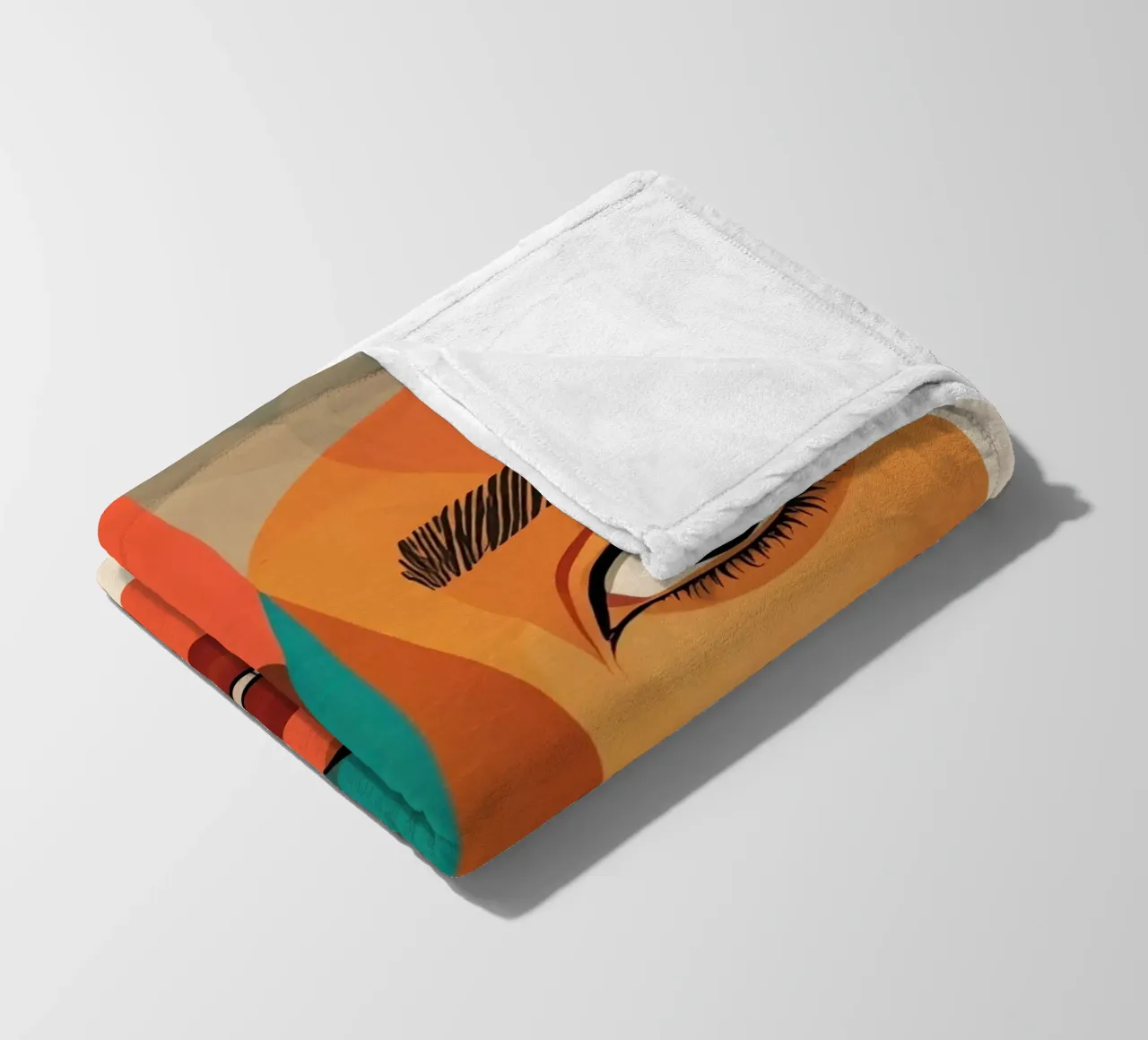 Geometric Abstract Portrait of Woman with Angular Shapes fleece blanket by DesignDoodle