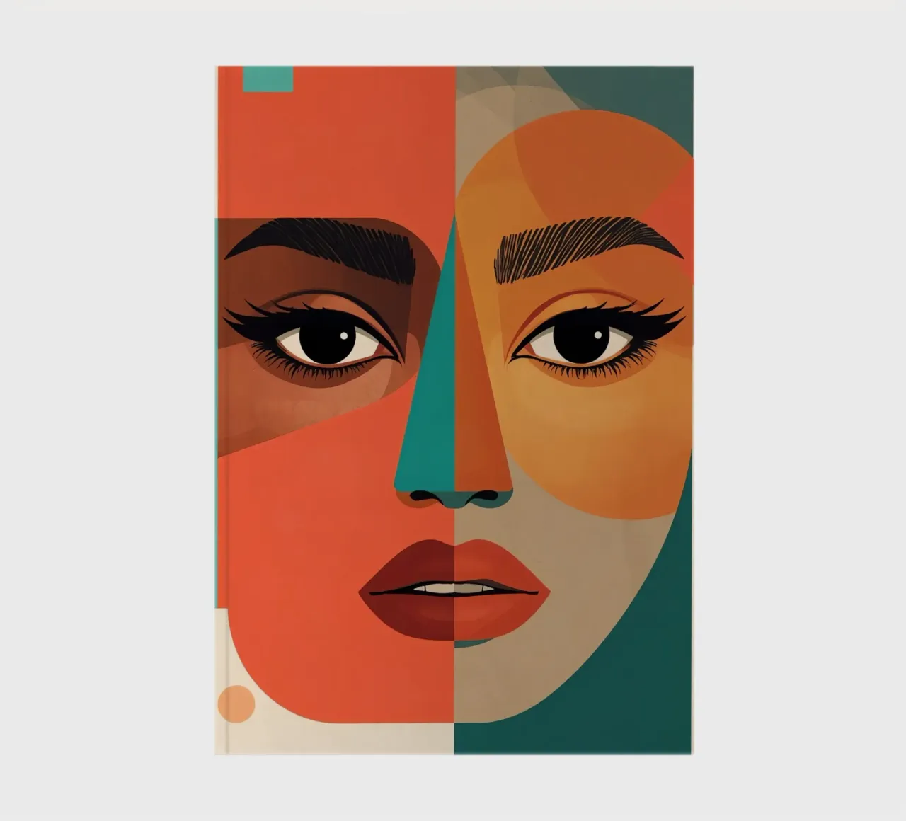 Geometric Abstract Portrait of Woman with Angular Shapes notebook by DesignDoodle