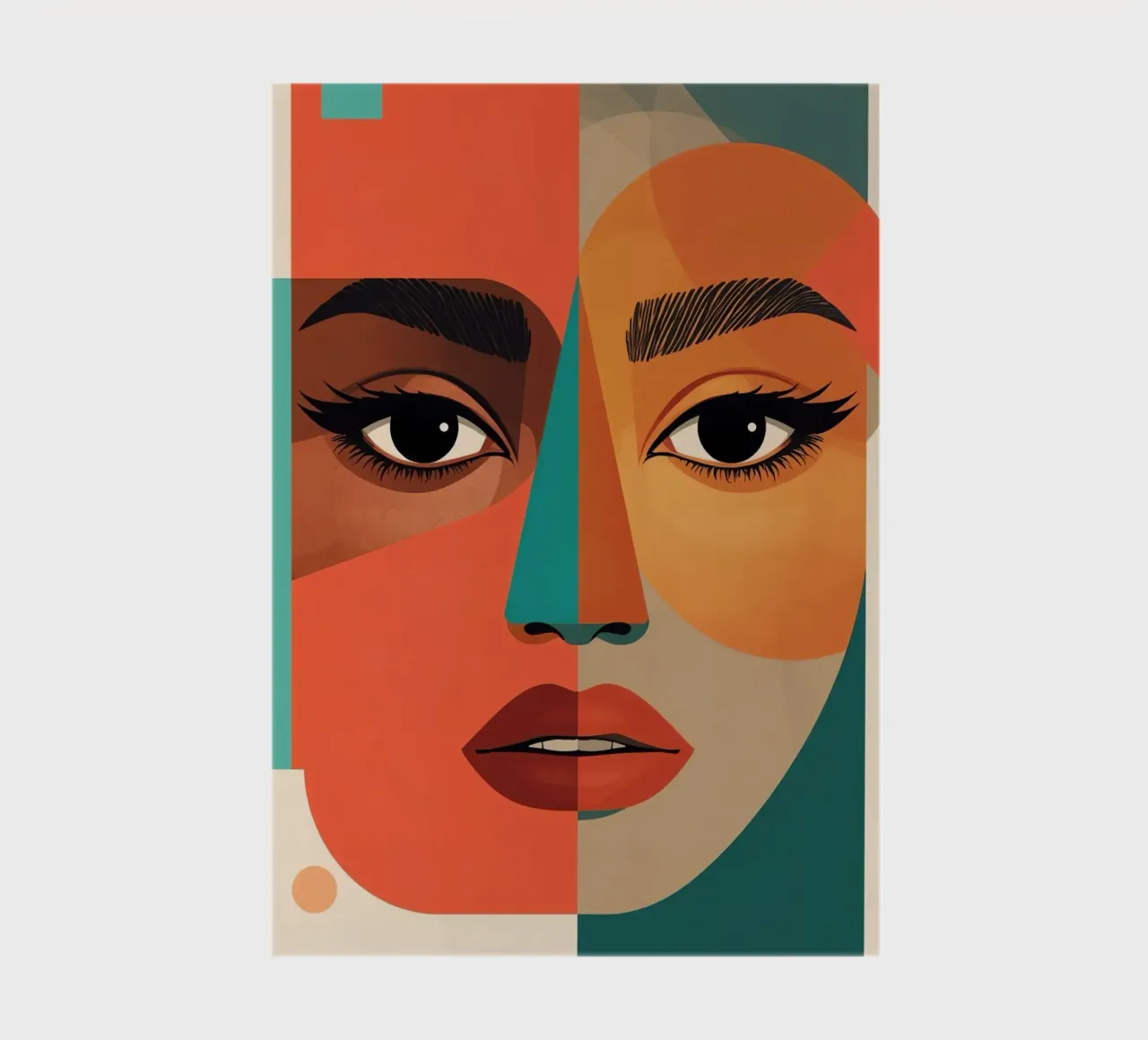 Geometric Abstract Portrait of Woman with Angular Shapes notebook by DesignDoodle