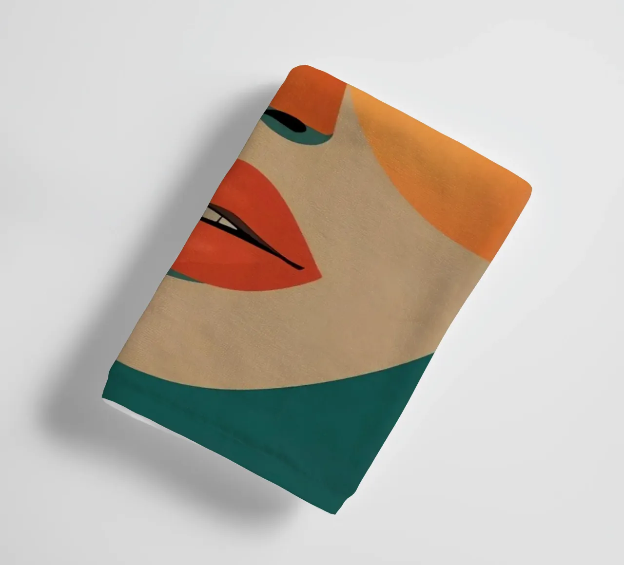 Geometric Abstract Portrait of Woman with Angular Shapes towel by DesignDoodle