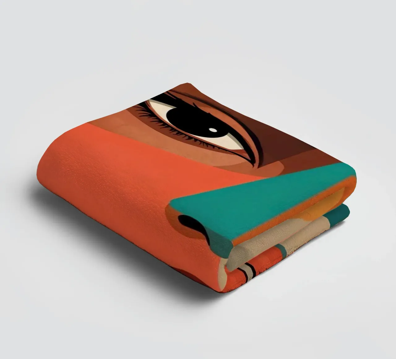 Geometric Abstract Portrait of Woman with Angular Shapes towel by DesignDoodle