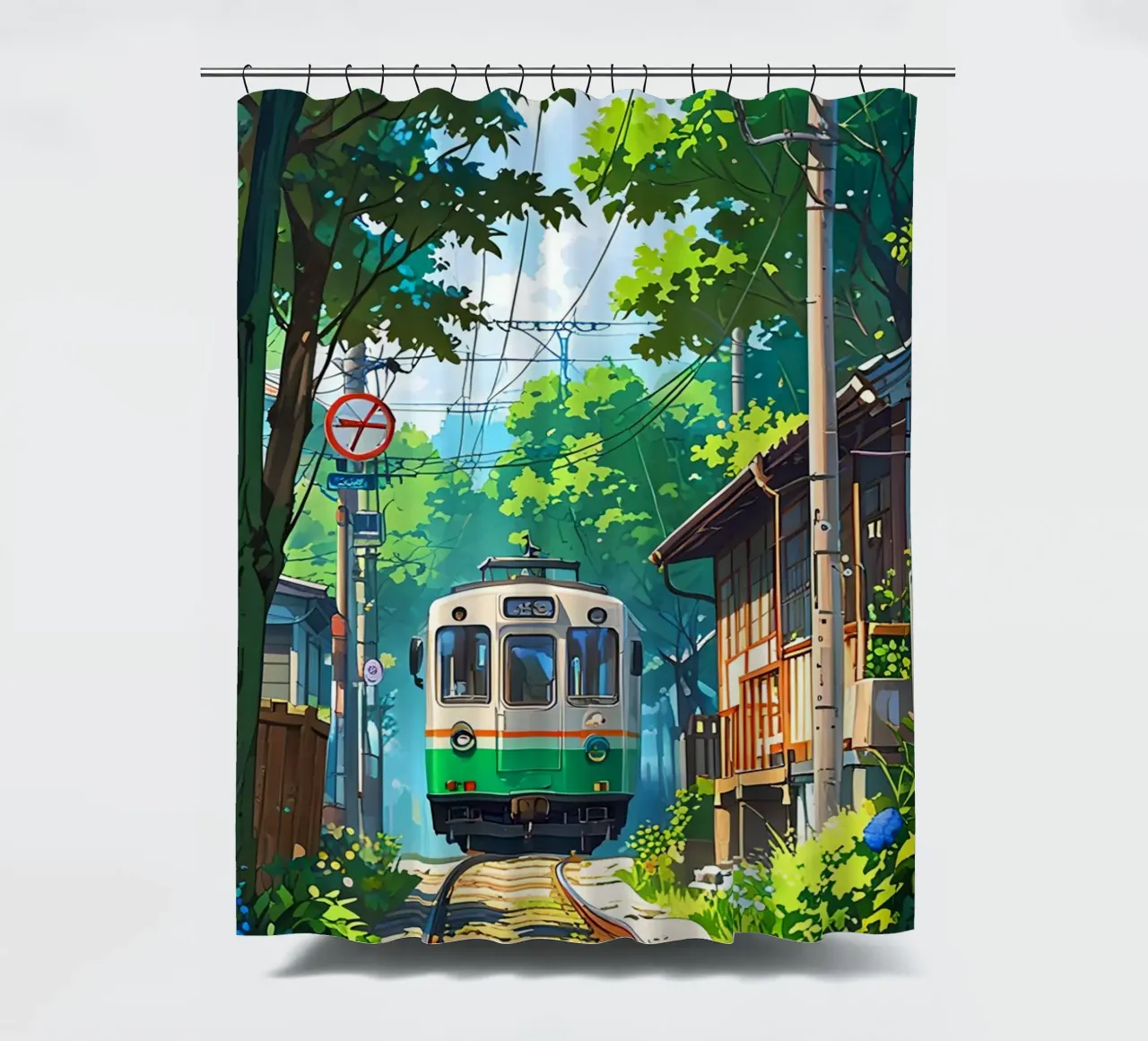 Train With Japan  Vibes tenda da doccia da Jeff Studio