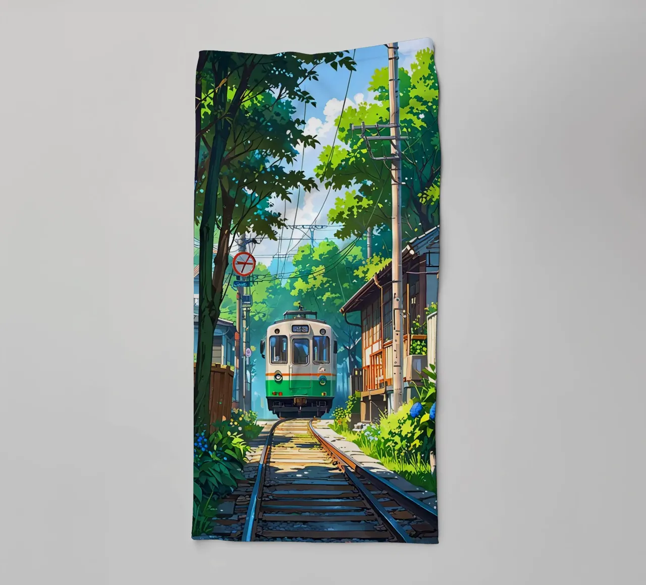 Train With Japan  Vibes asciugamano da bagno da Jeff Studio