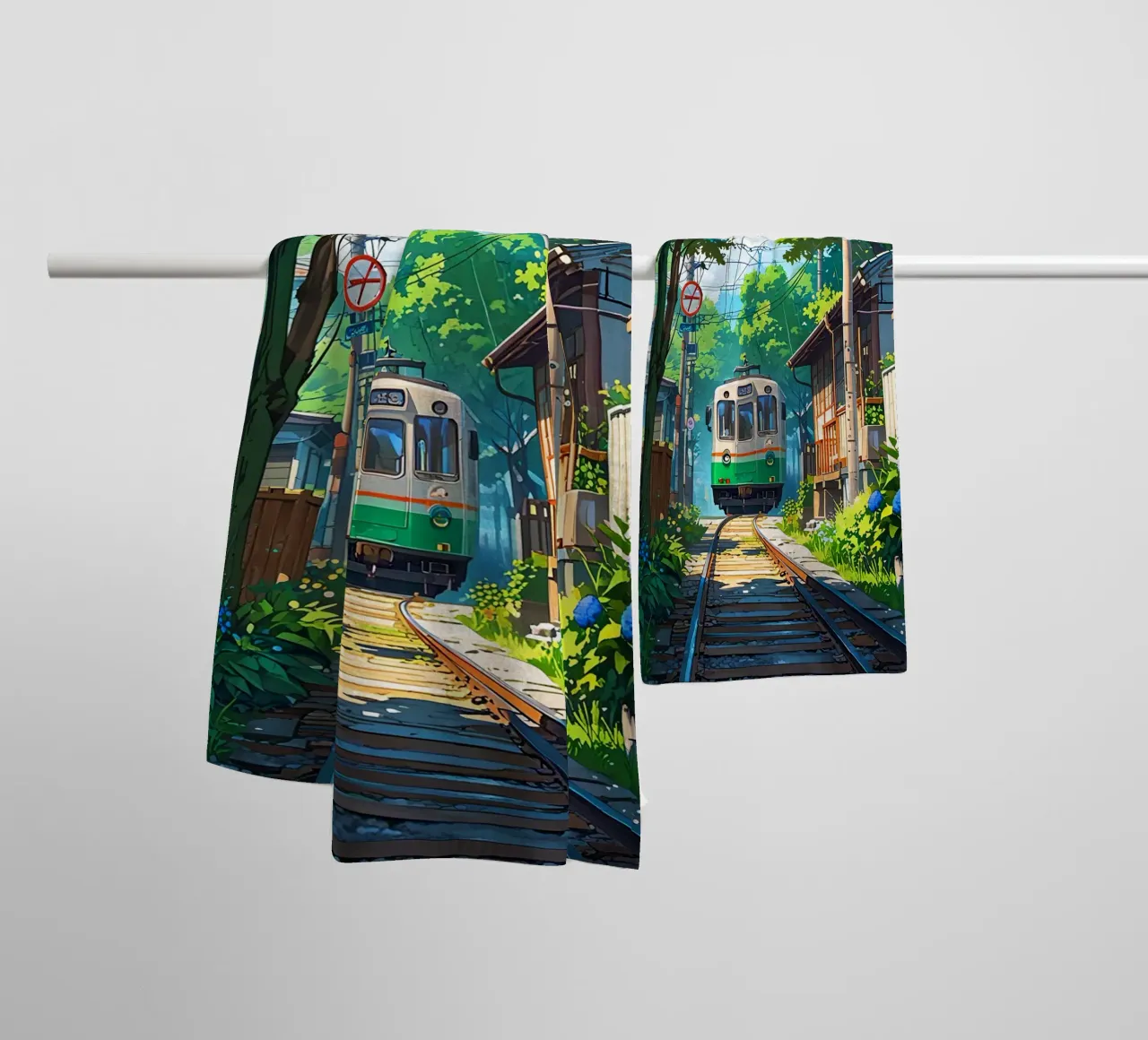 Train With Japan  Vibes asciugamano da bagno da Jeff Studio