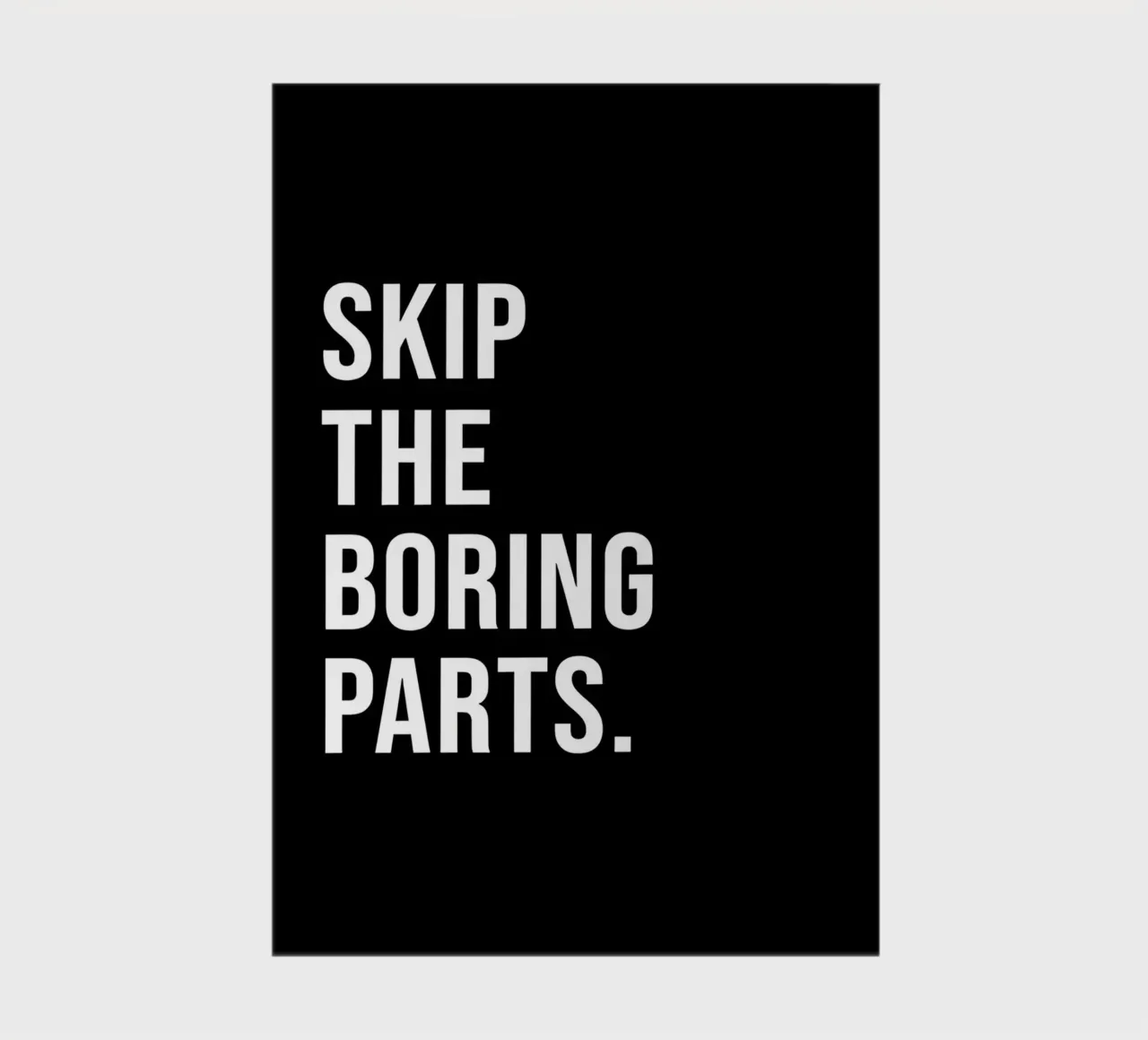 "SKIP THE BORING PARTS." notebook by Type & Tape