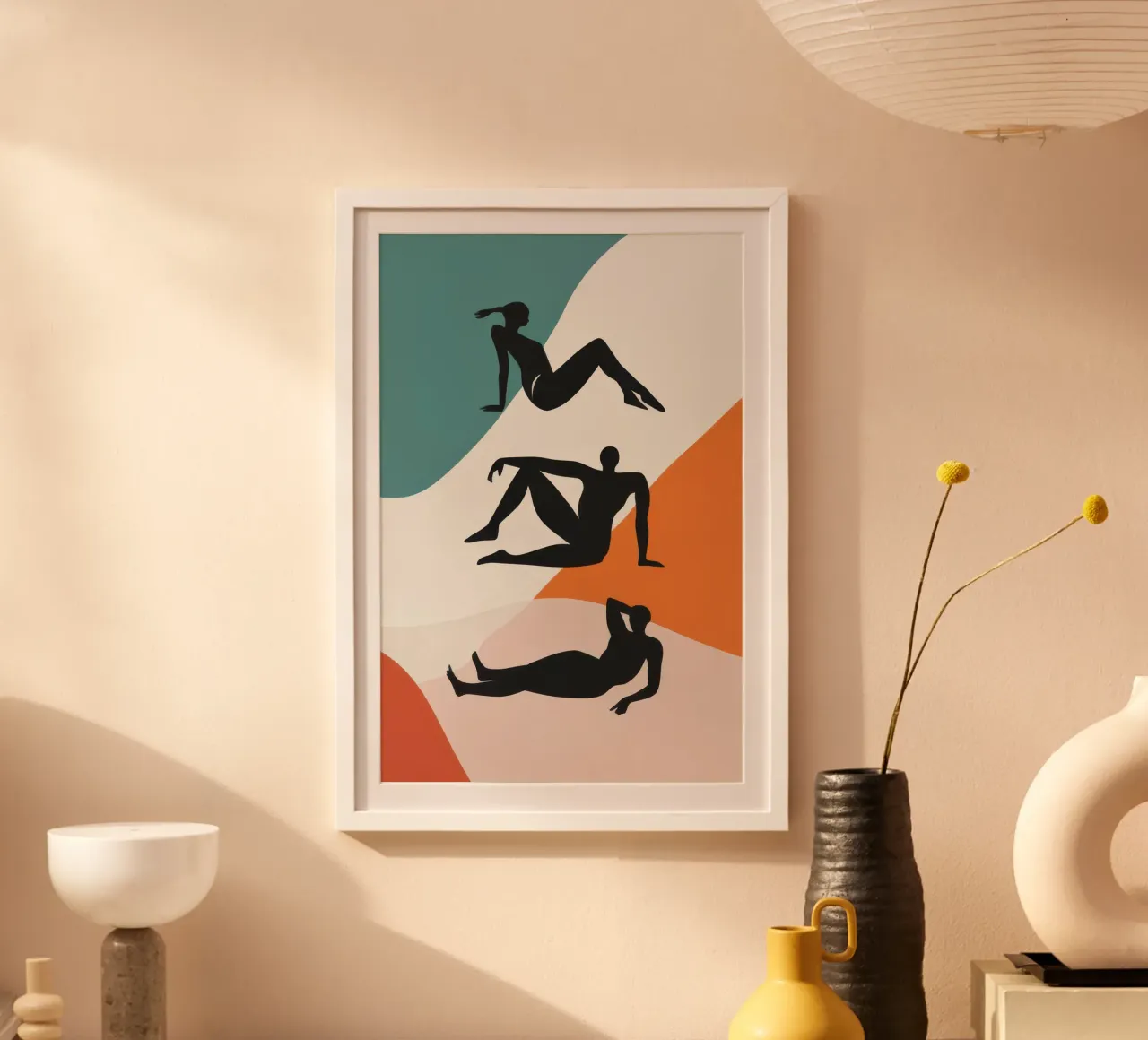 Forme di nudo reclinato poster con telaio in plastica da Luna Aura