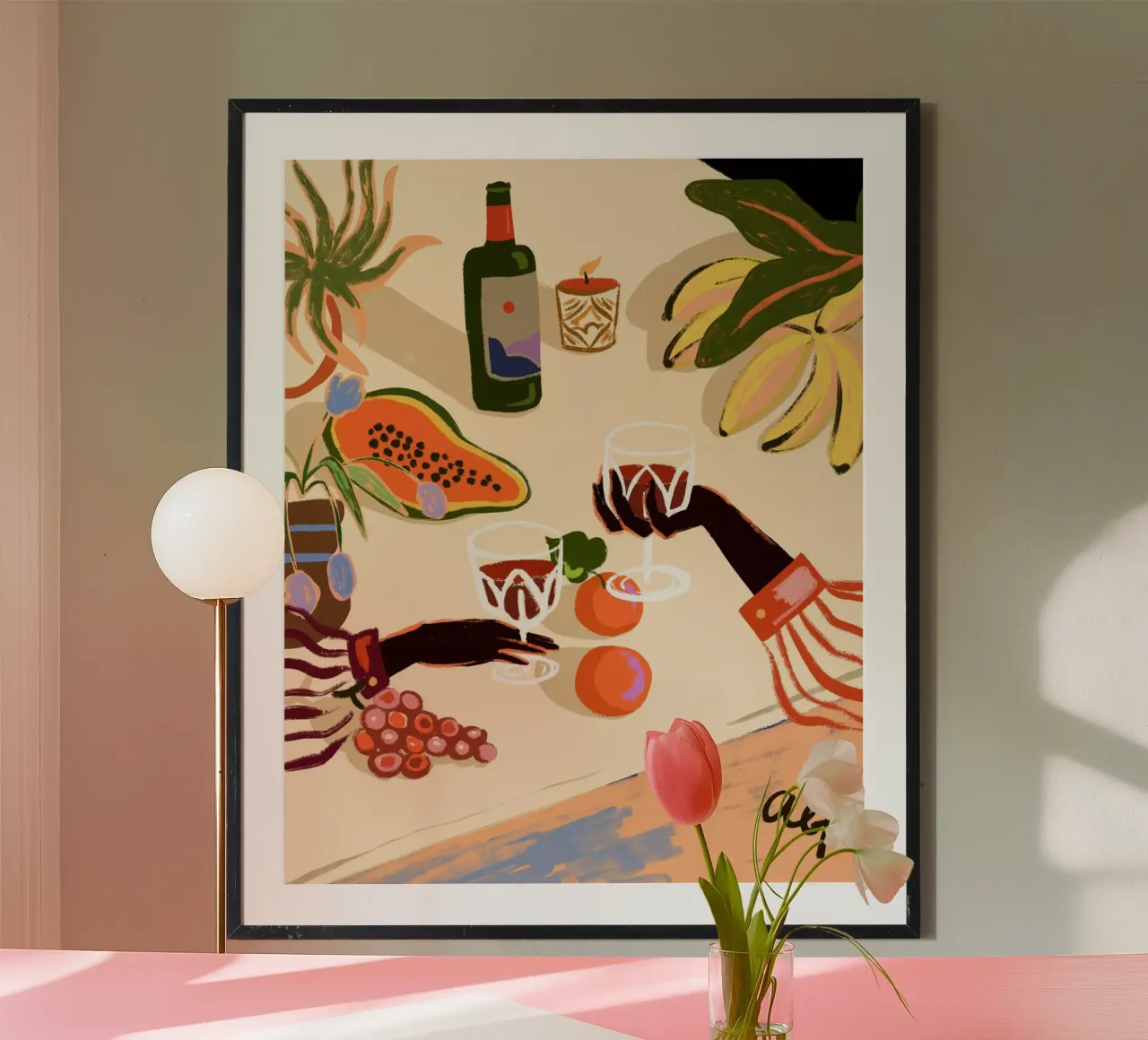 Cheers to You poster con telaio in alluminio da Arty Guava