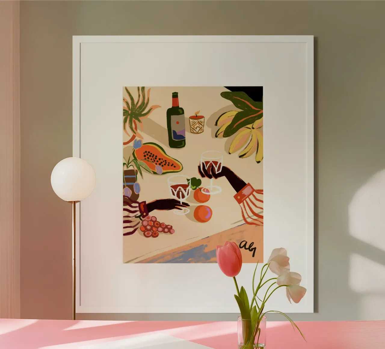 Cheers to You poster con telaio in alluminio da Arty Guava