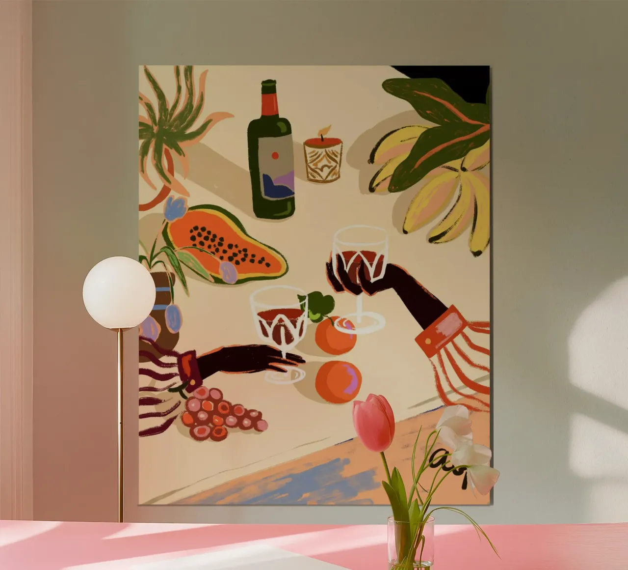 Cheers to You poster con telaio in alluminio da Arty Guava