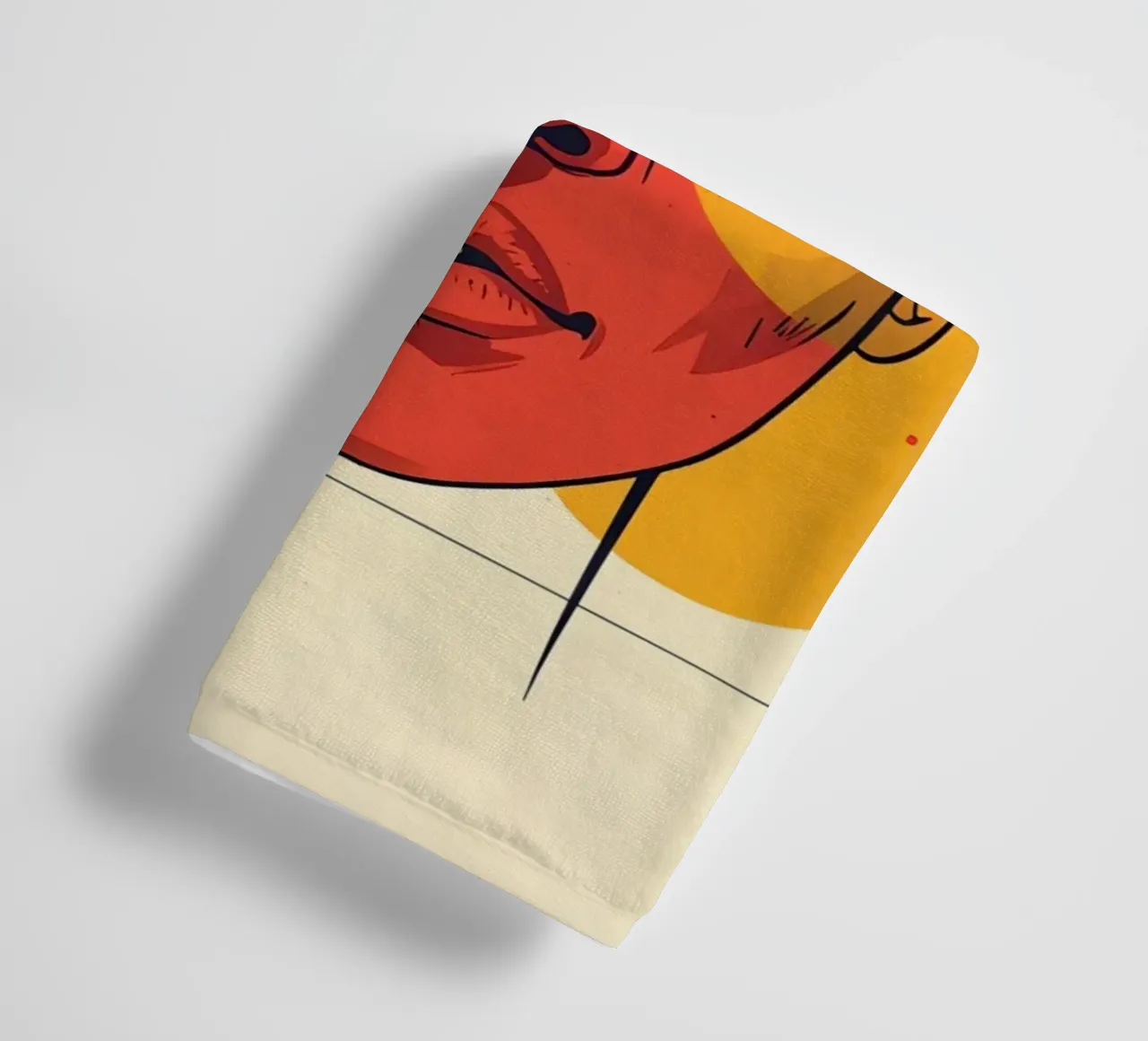Ritratto geometrico di una donna con schema di colori diviso asciugamano da bagno da DesignDoodle