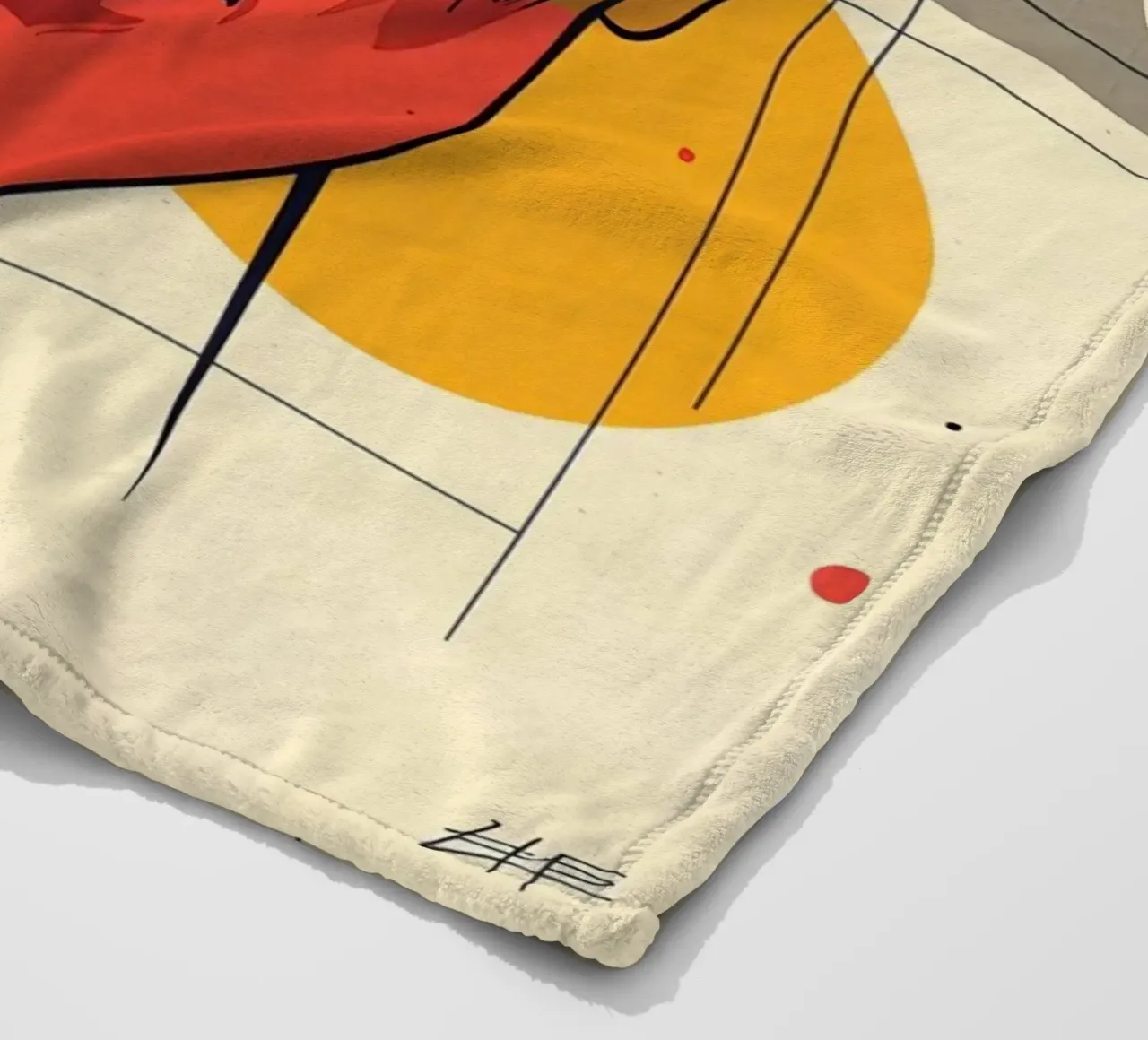 Ritratto geometrico di una donna con schema di colori diviso coperta in pile da DesignDoodle