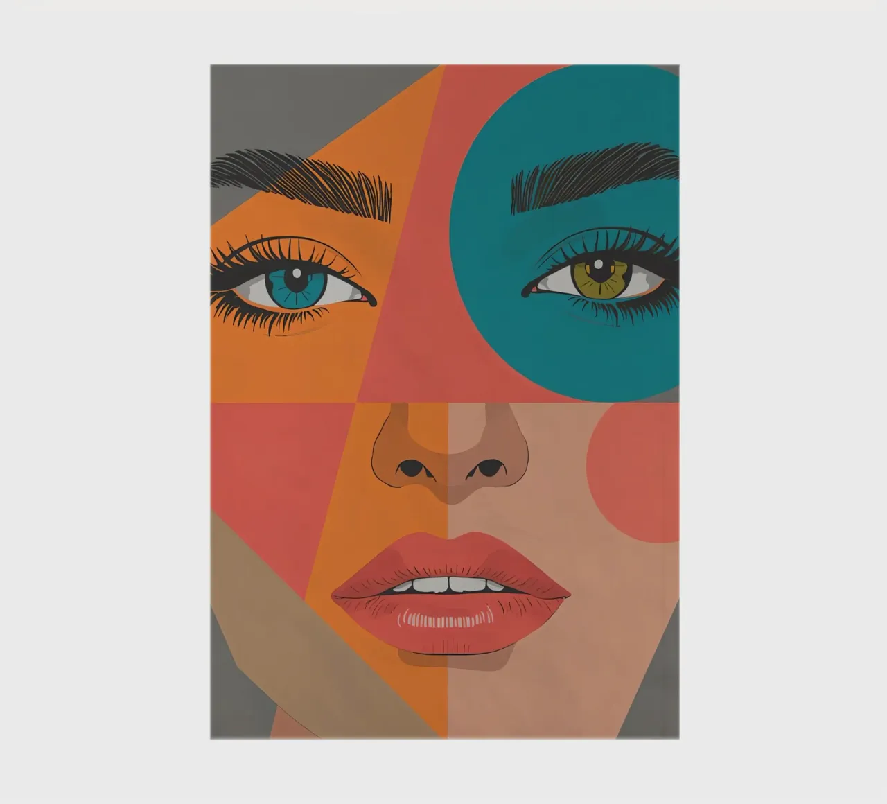 Geometric Portrait of Woman's Face with Differently Colored notebook by DesignDoodle