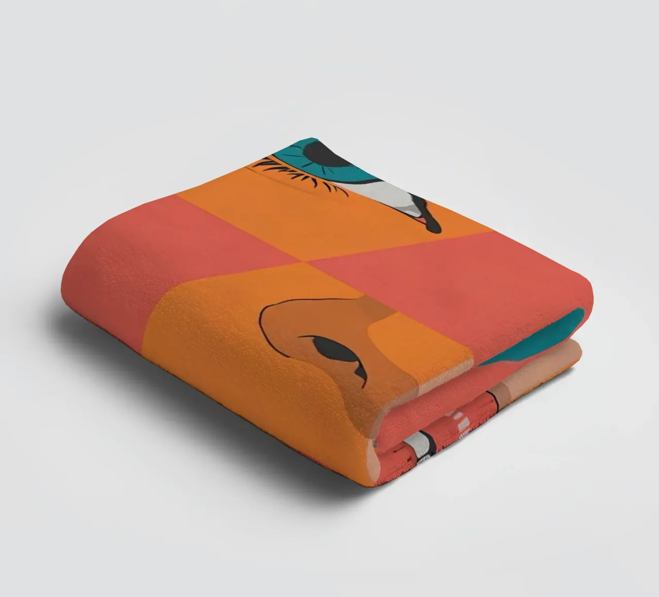 Geometric Portrait of Woman's Face with Differently Colored towel by DesignDoodle