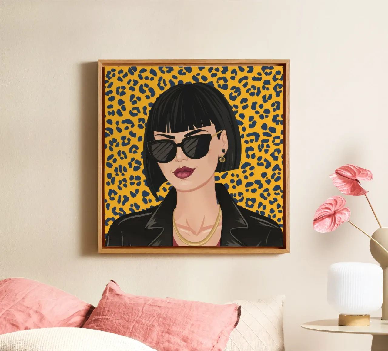 Leopard Print Attitude canvas by Luna Aura