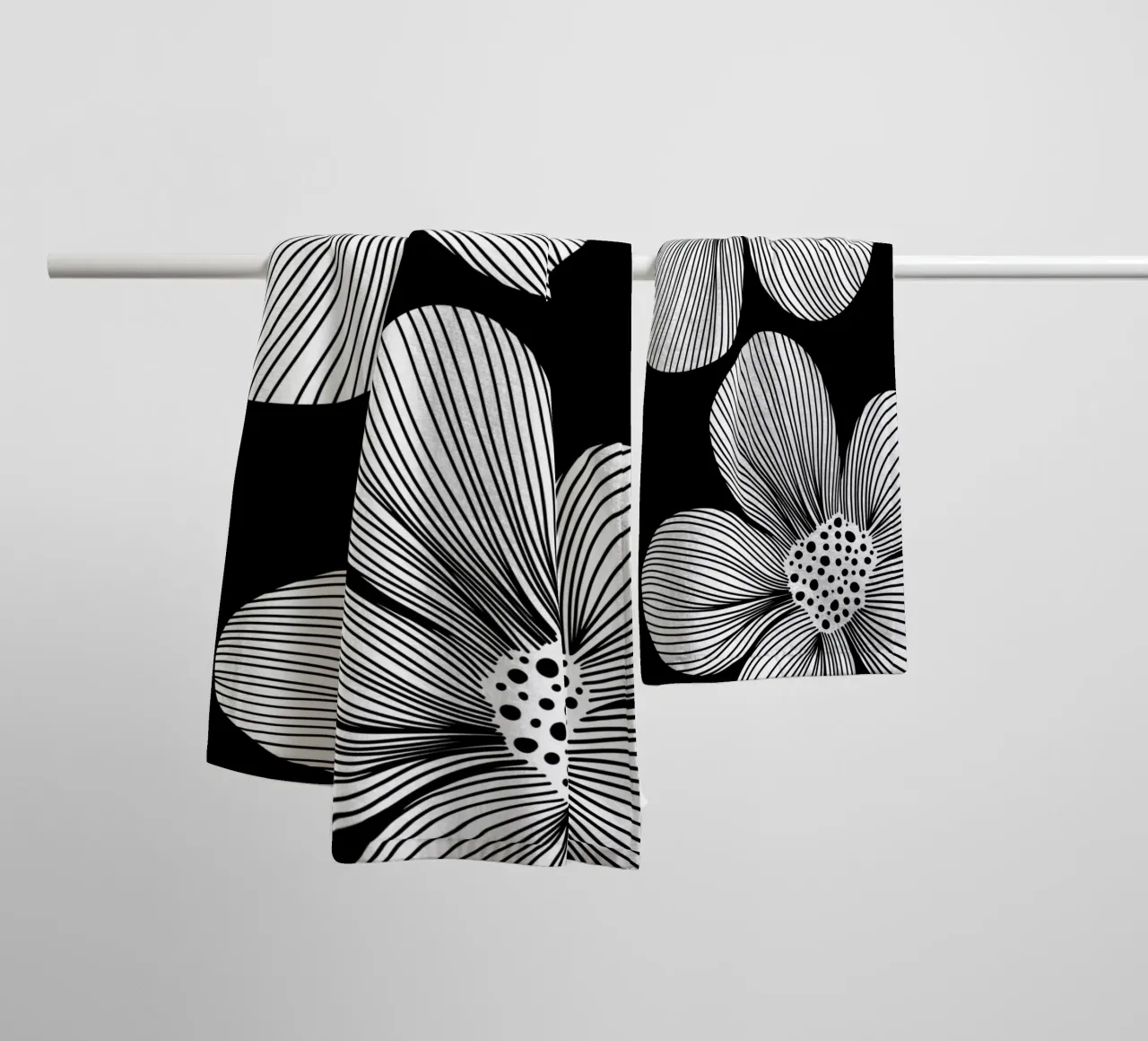 Blossom lines - Linienzeichnung Line Art asciugamano da bagno da BAINAI