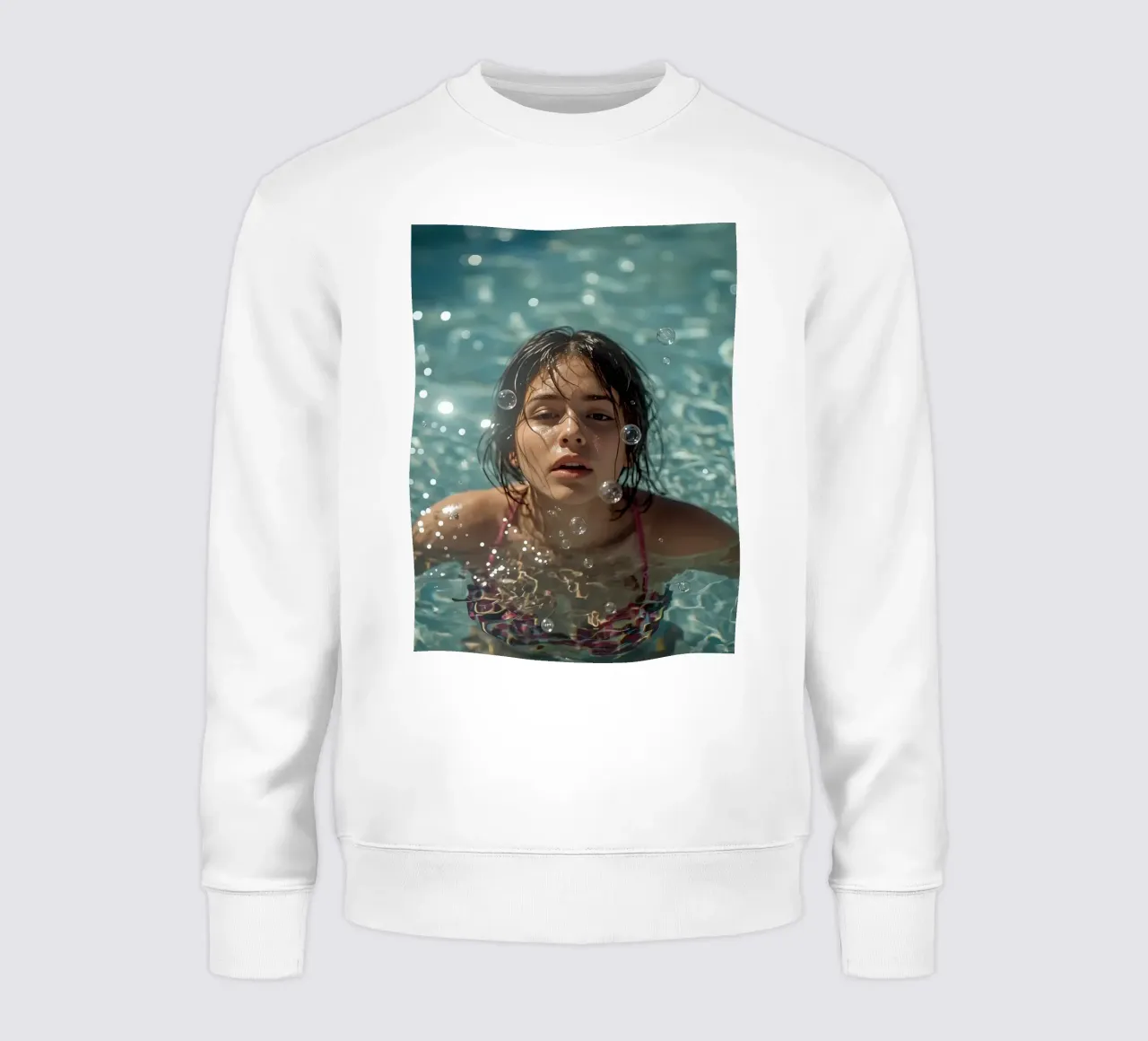 Ragazza in piscina con gocce d'acqua felpa da DesignDoodle