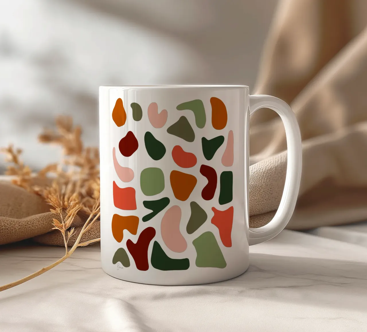 Pastel pattern mid century tazza in ceramica da BAINAI
