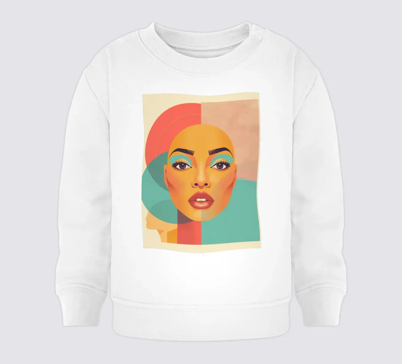 Ritratto illustrato di donna calva con forme geometriche felpa neonato da DesignDoodle