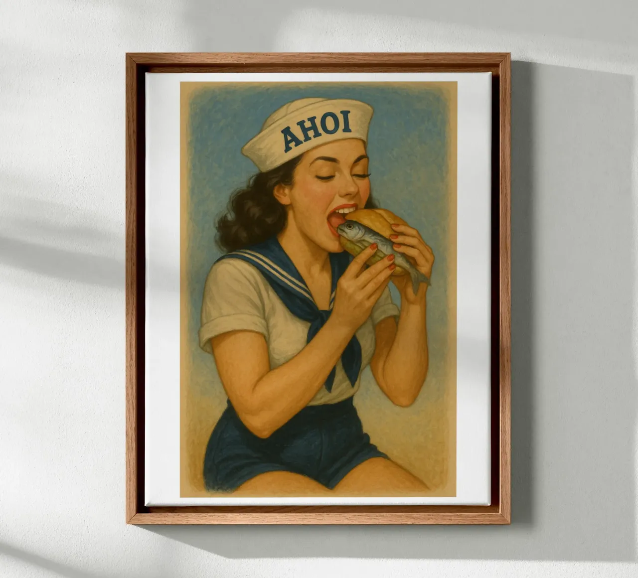 Broodjes vis! canvas met Baklijst van Fies&Fein