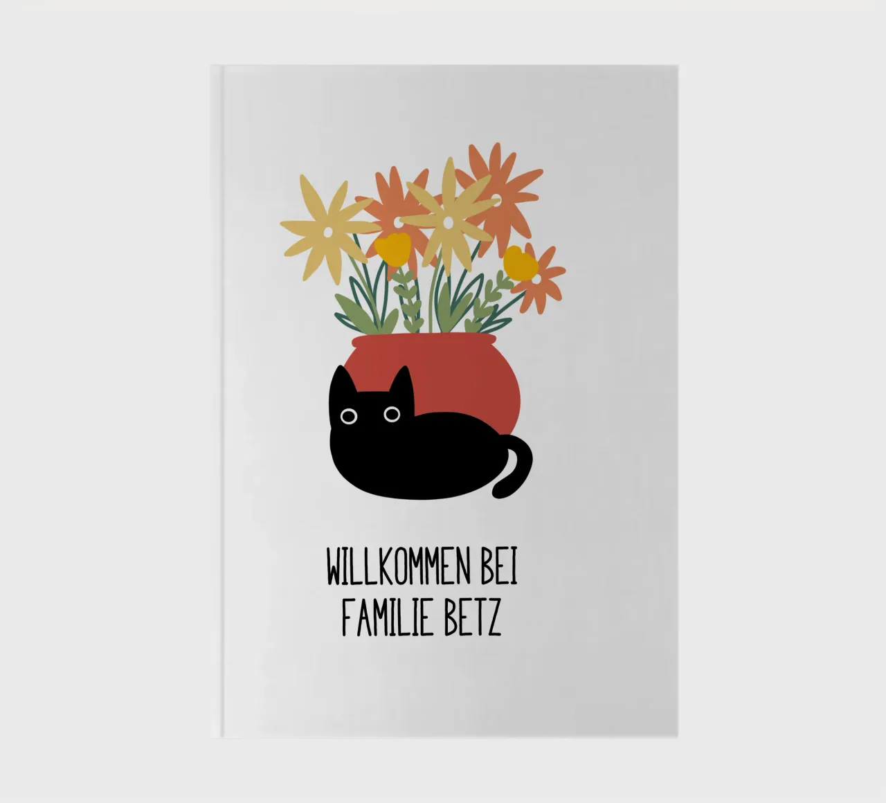 Flower vase with cat name notebook by BAINAI