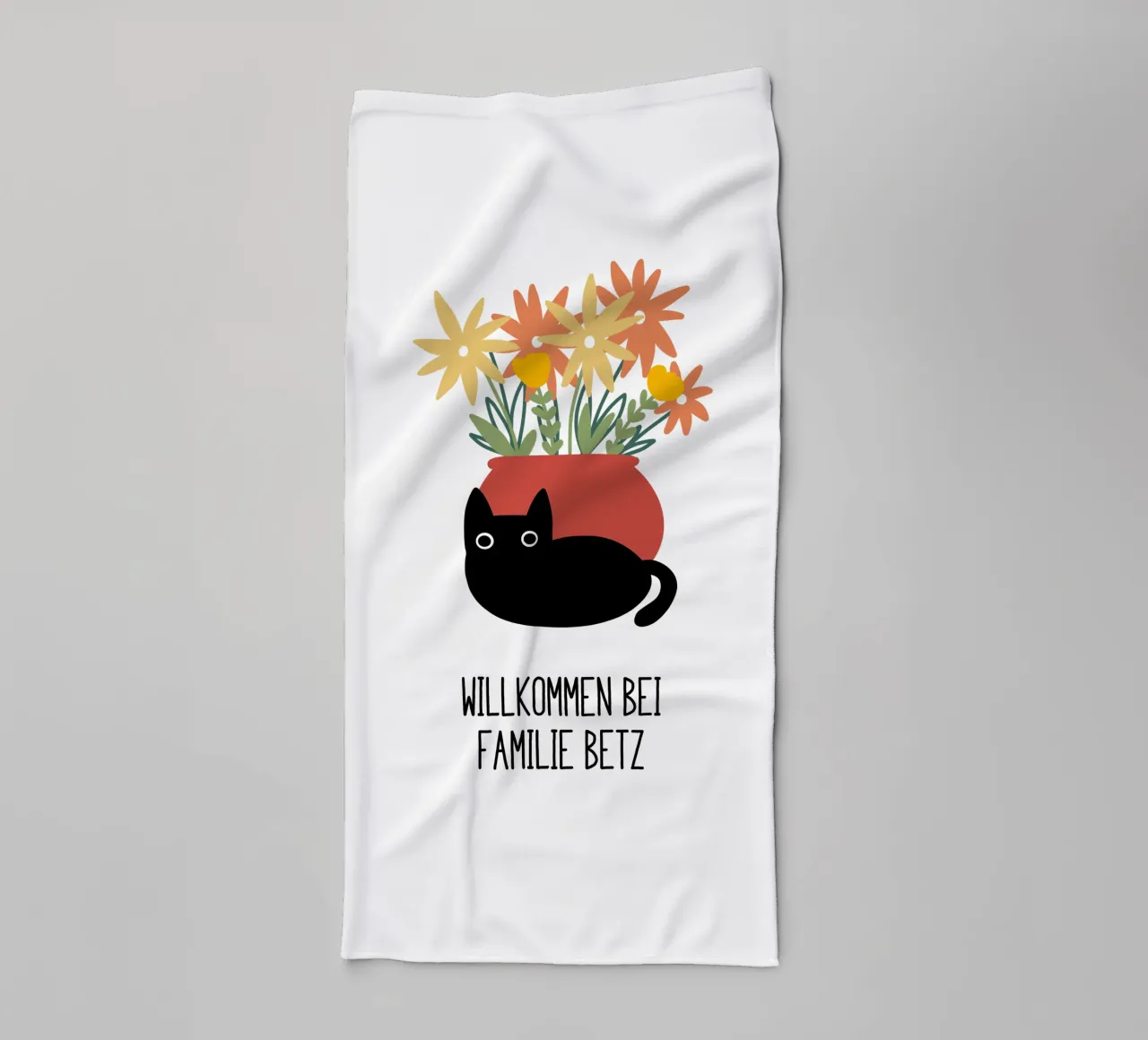 Flower vase with cat name towel by BAINAI