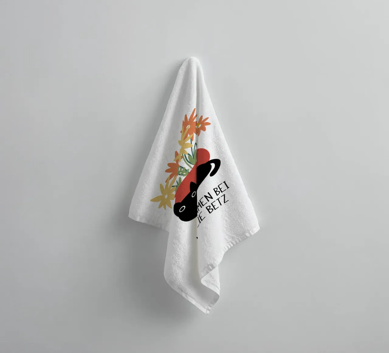 Flower vase with cat name towel by BAINAI