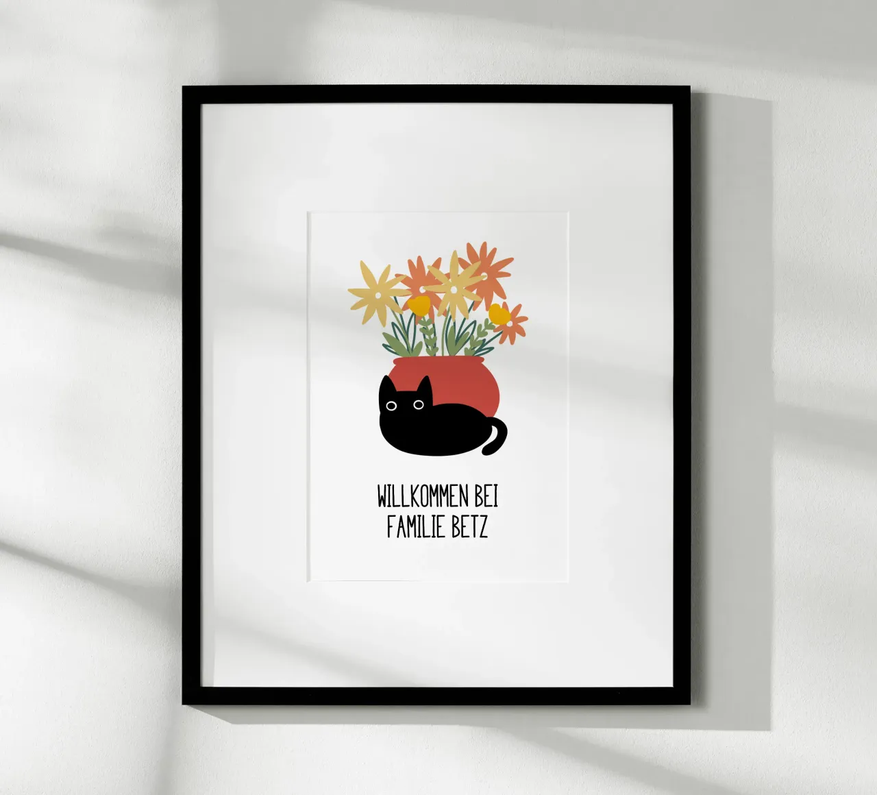 Vaso di fiori con nome del gatto poster da BAINAI