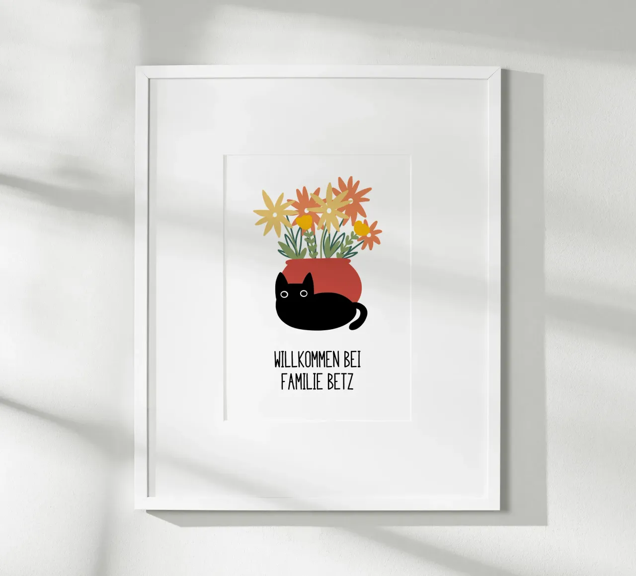Vaso di fiori con nome del gatto poster da BAINAI