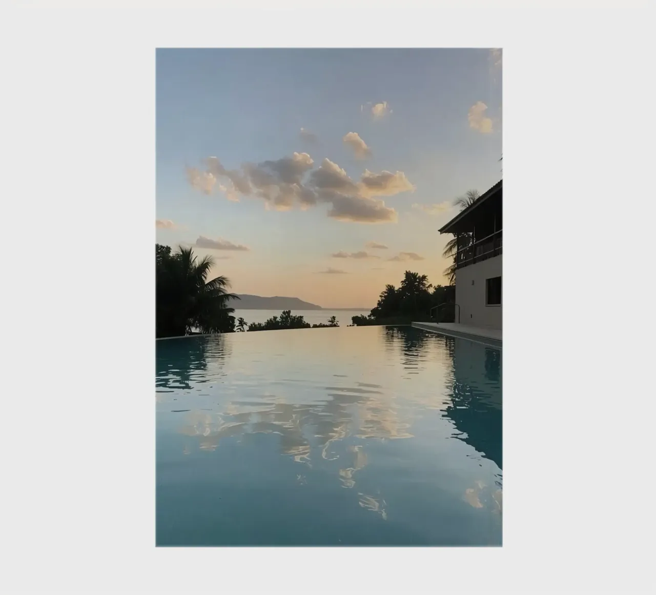 Infinity Pool View with Ocean Building and Sunset notebook by DesignDoodle