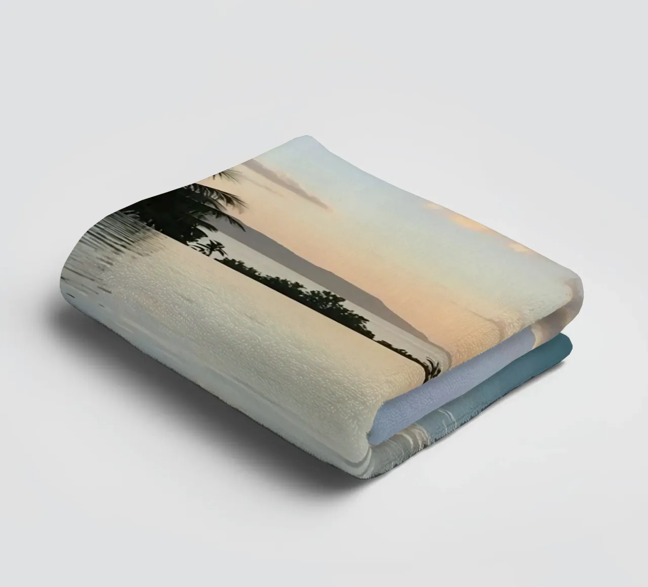 Infinity Pool View with Ocean Building and Sunset towel by DesignDoodle
