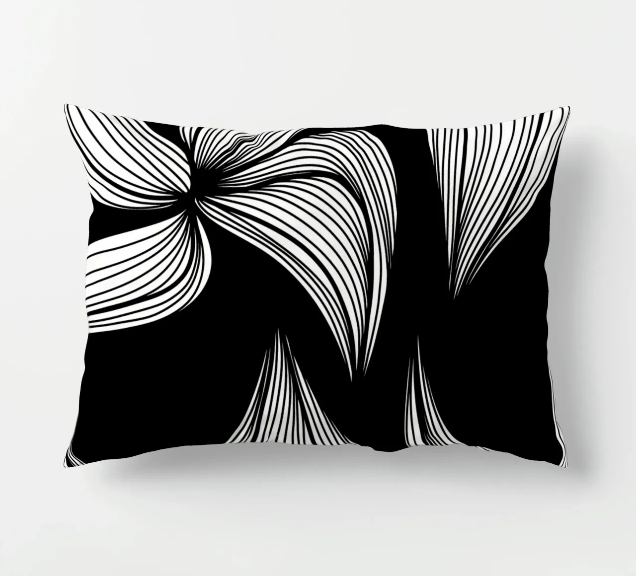 Flower Lines -Linienzeichnung Line Art decorative cushion by BAINAI